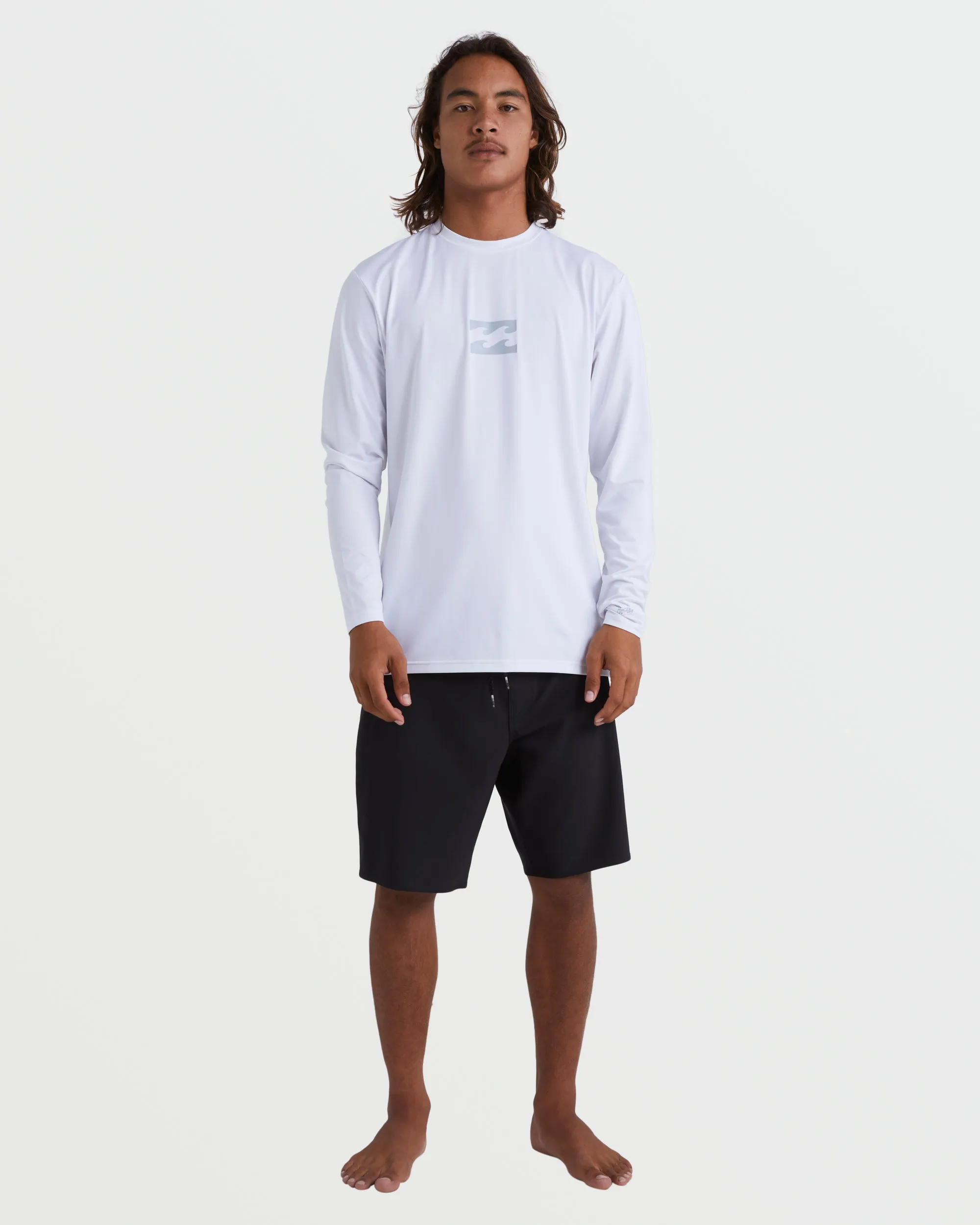 All Day Wave Loose Fit Long Sleeve Surf Tee - White Billabong