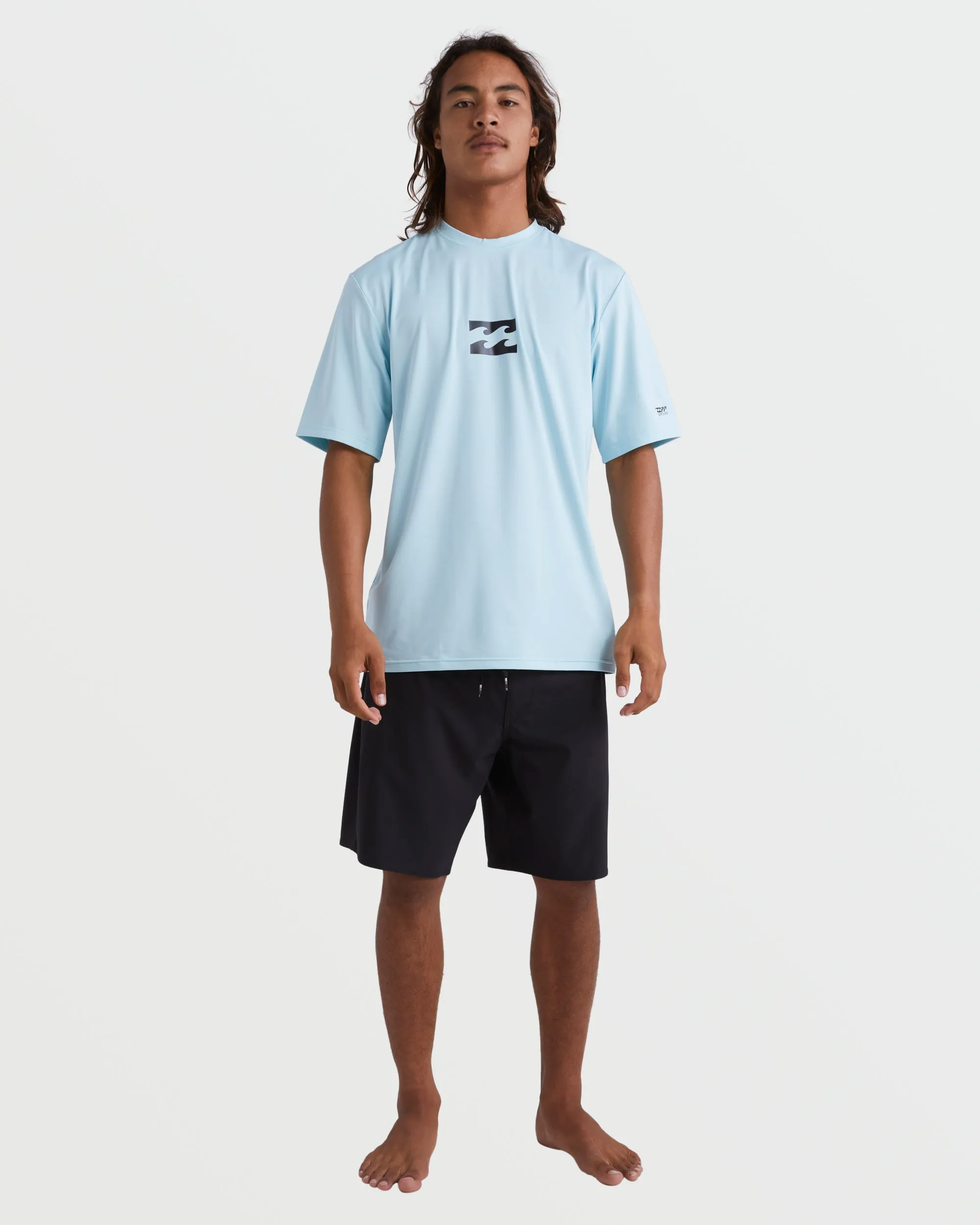 All Day Wave Short Sleeve Rashguard - Coastal Blue Billabong