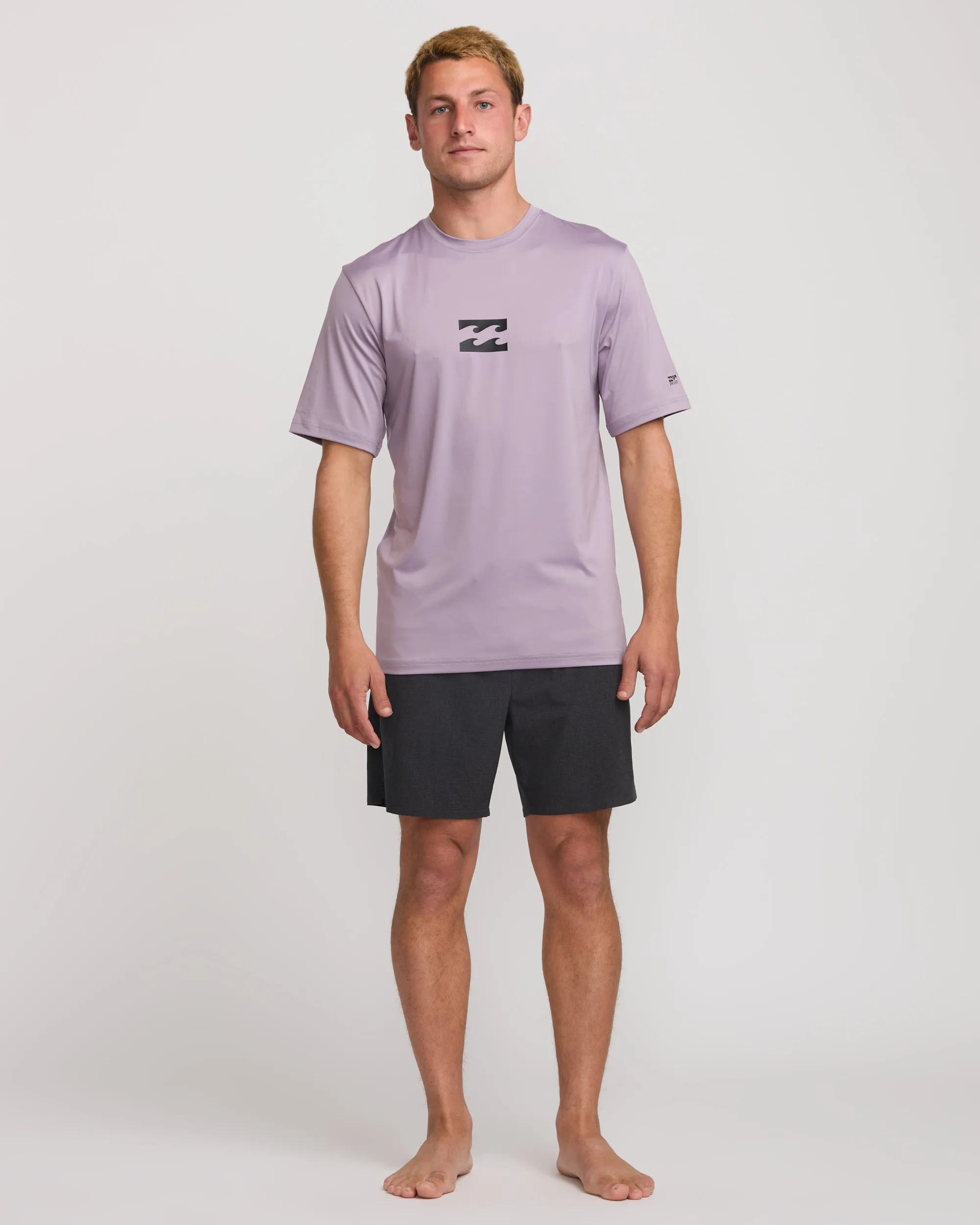 All Day Wave Short Sleeve Rashguard - Light Purple Billabong