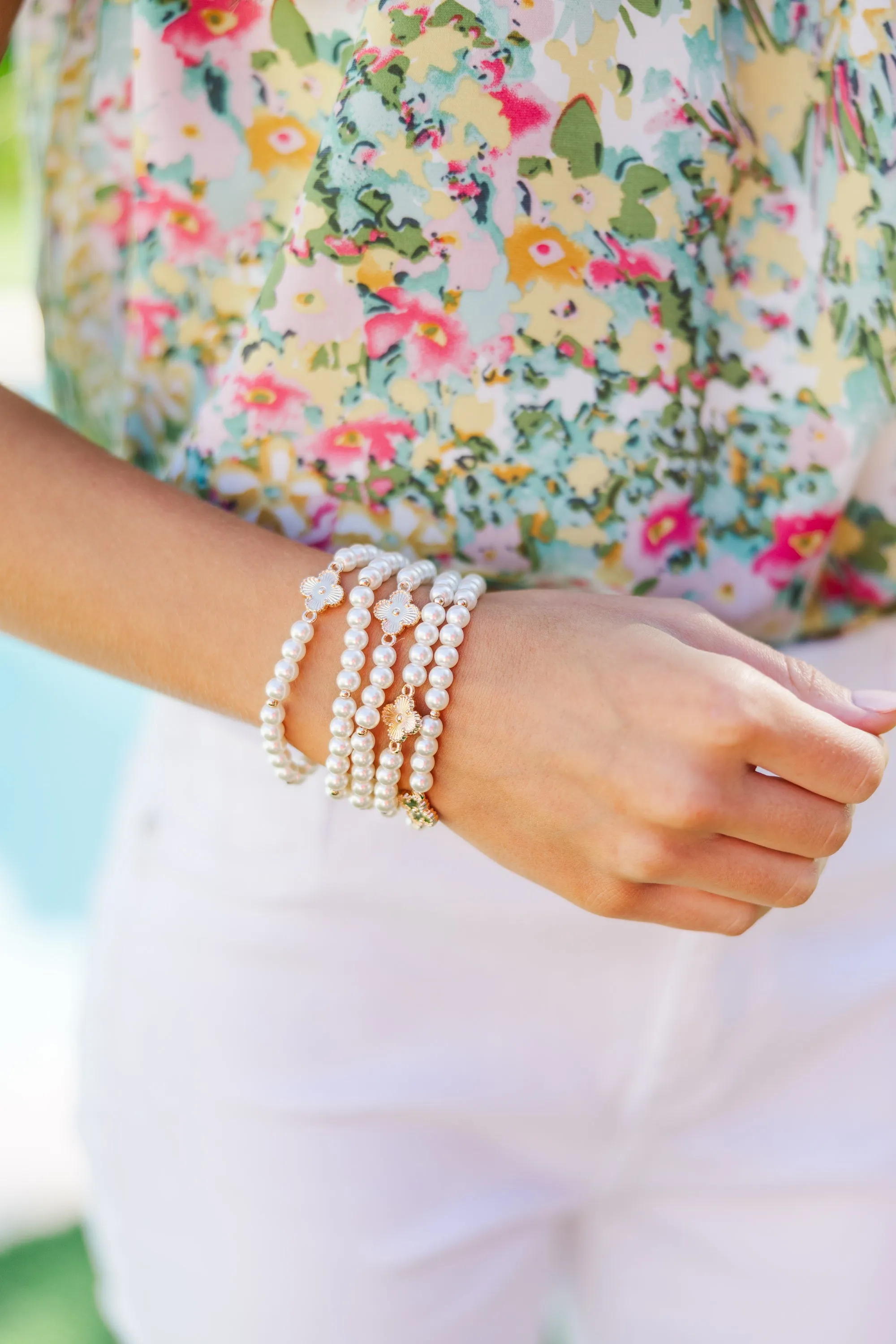 All Over Cream White Bracelet