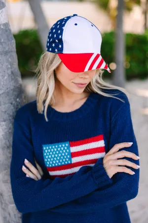 American Beauty Navy Blue Star Hat