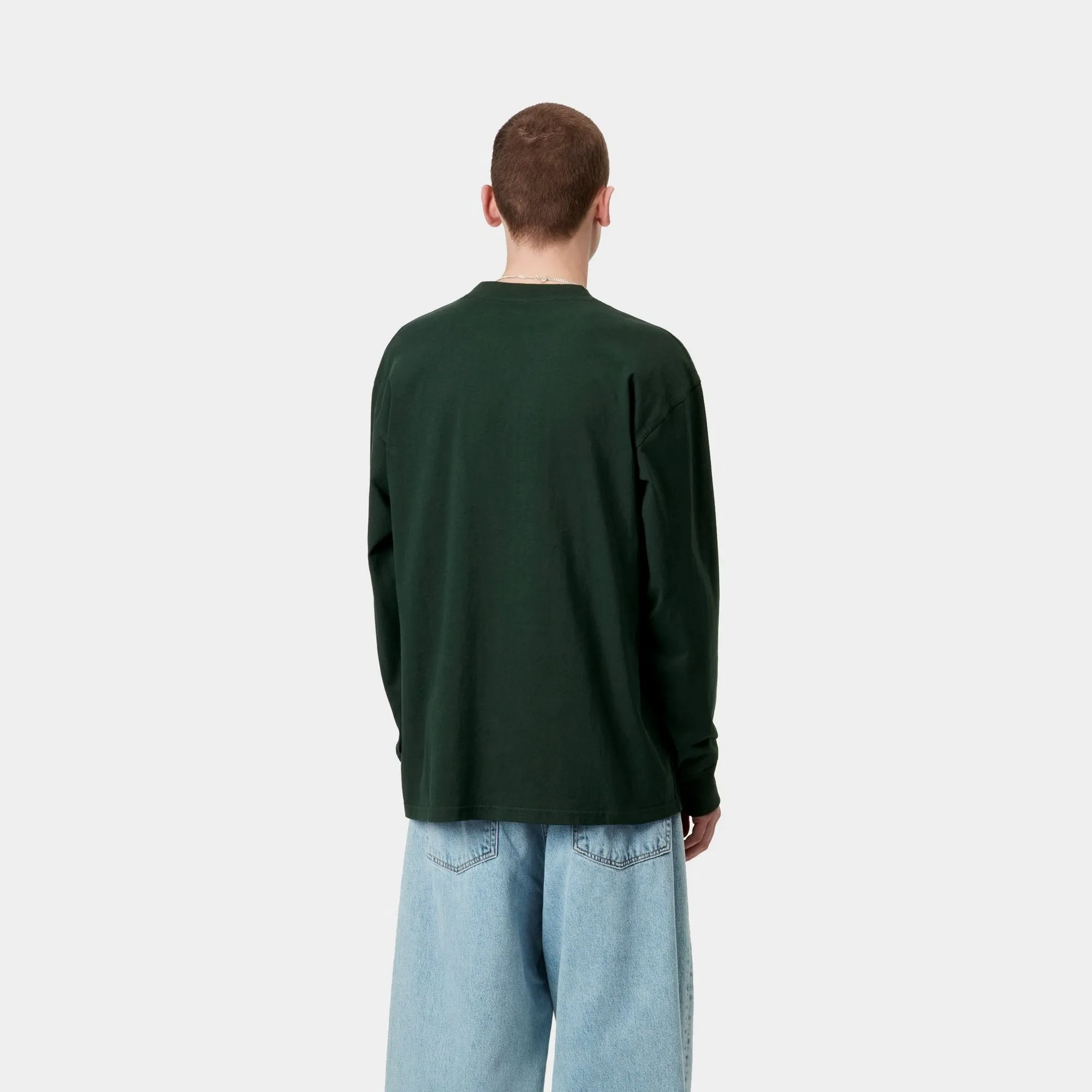 American Script Long Sleeve T-Shirt | Conifer Carhartt WIP