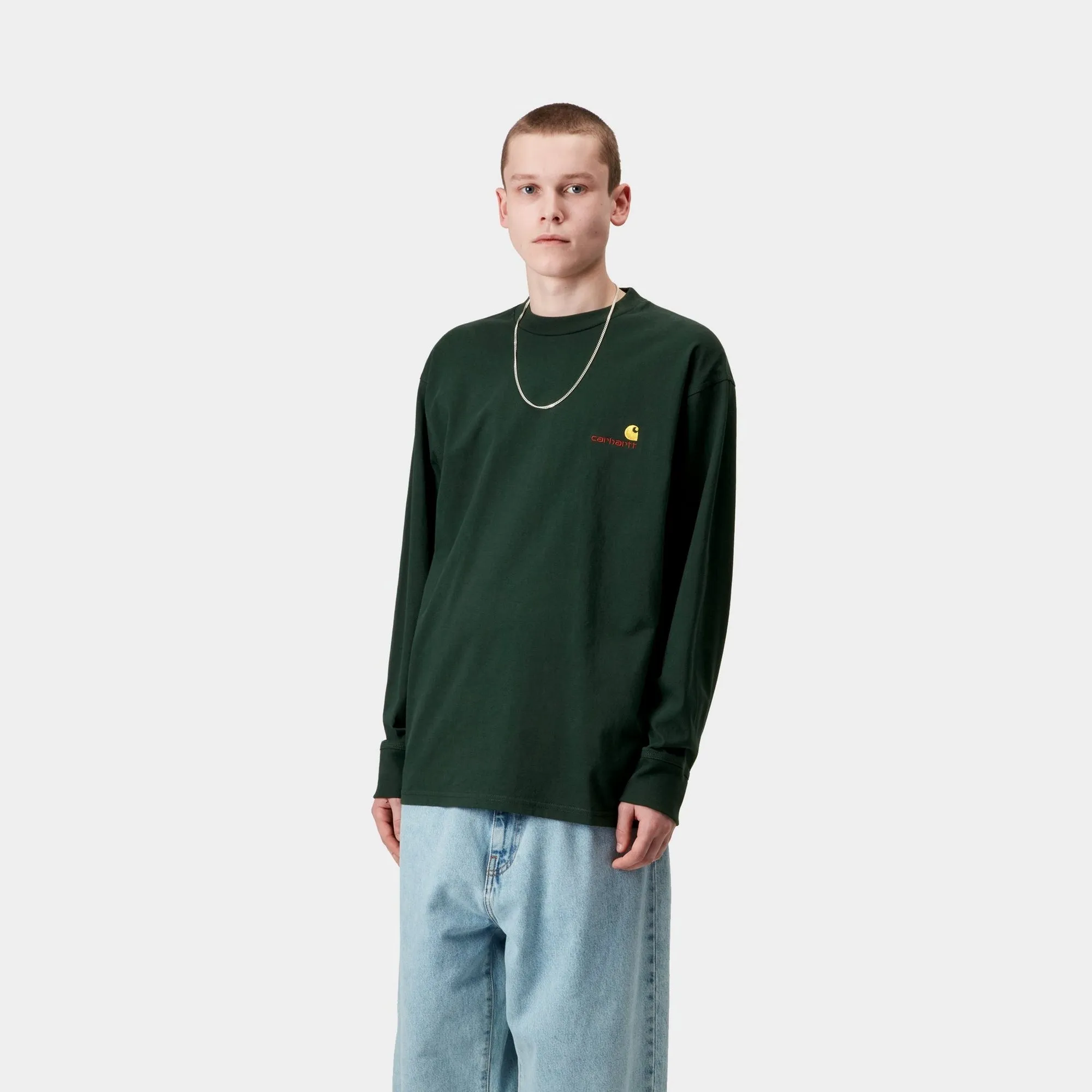 American Script Long Sleeve T-Shirt | Conifer Carhartt WIP