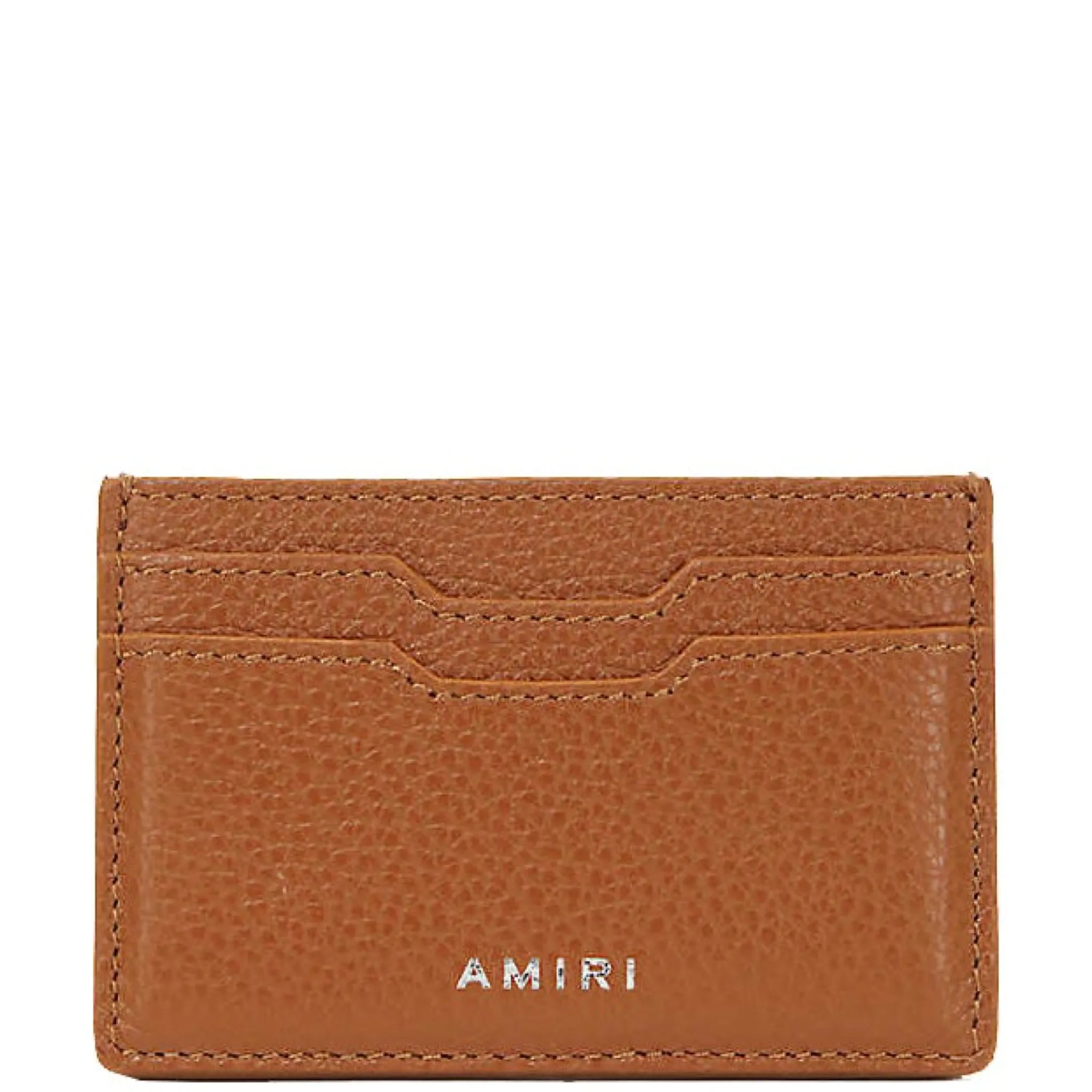 Amiri Brown Leather Logo Cardholder
