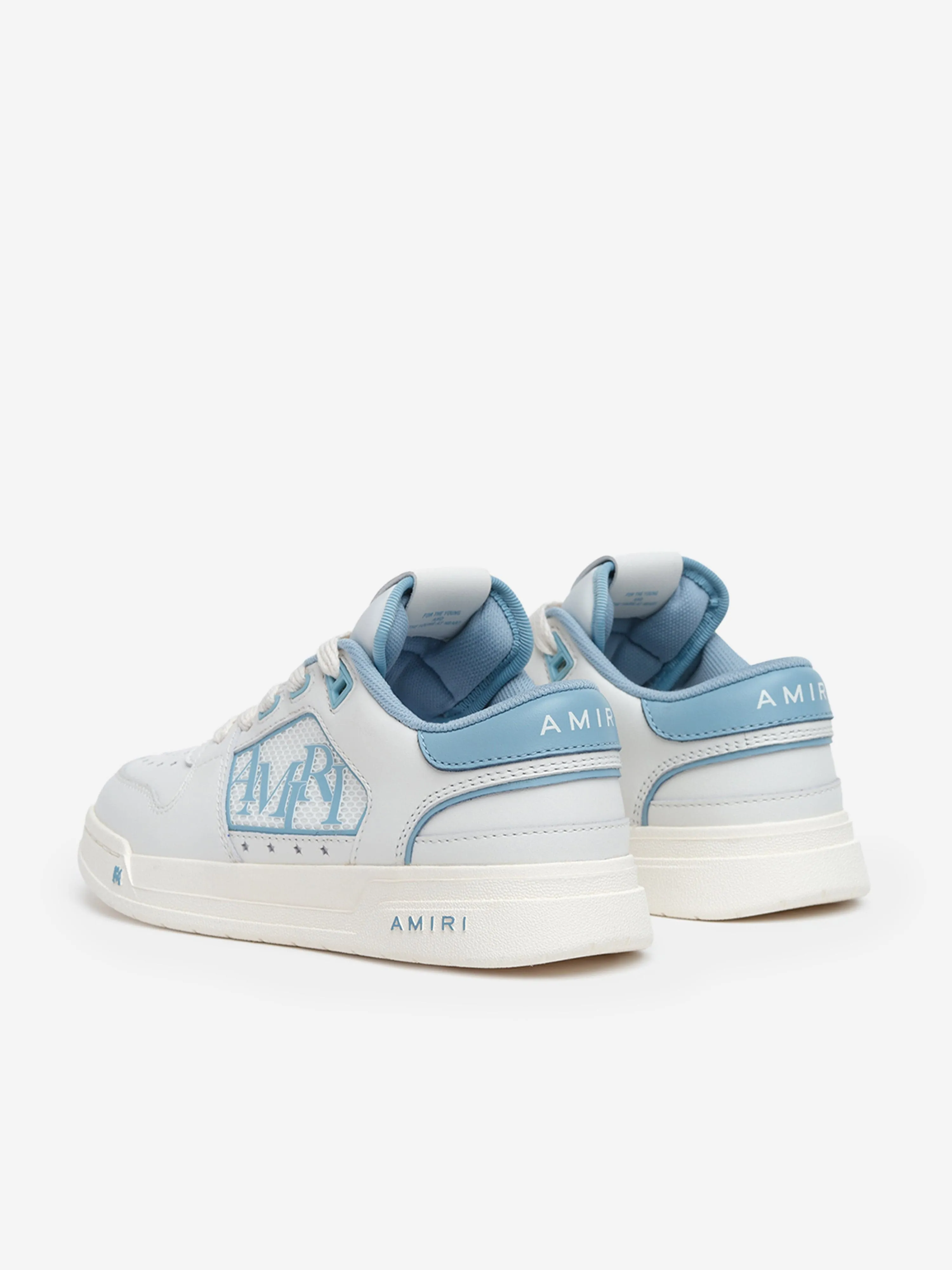 Amiri Kids Leather Classic Low Trainers in Blue