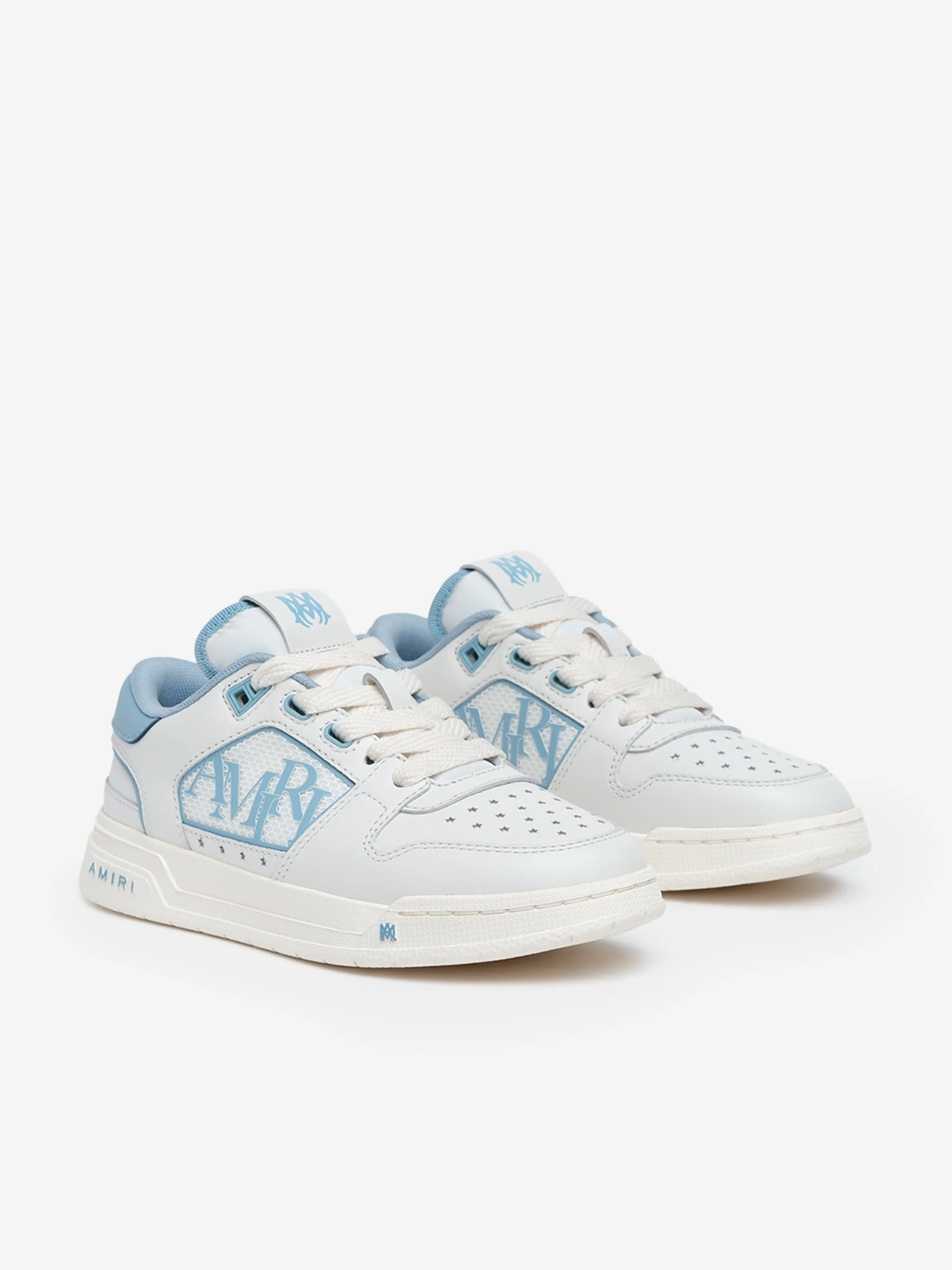 Amiri Kids Leather Classic Low Trainers in Blue