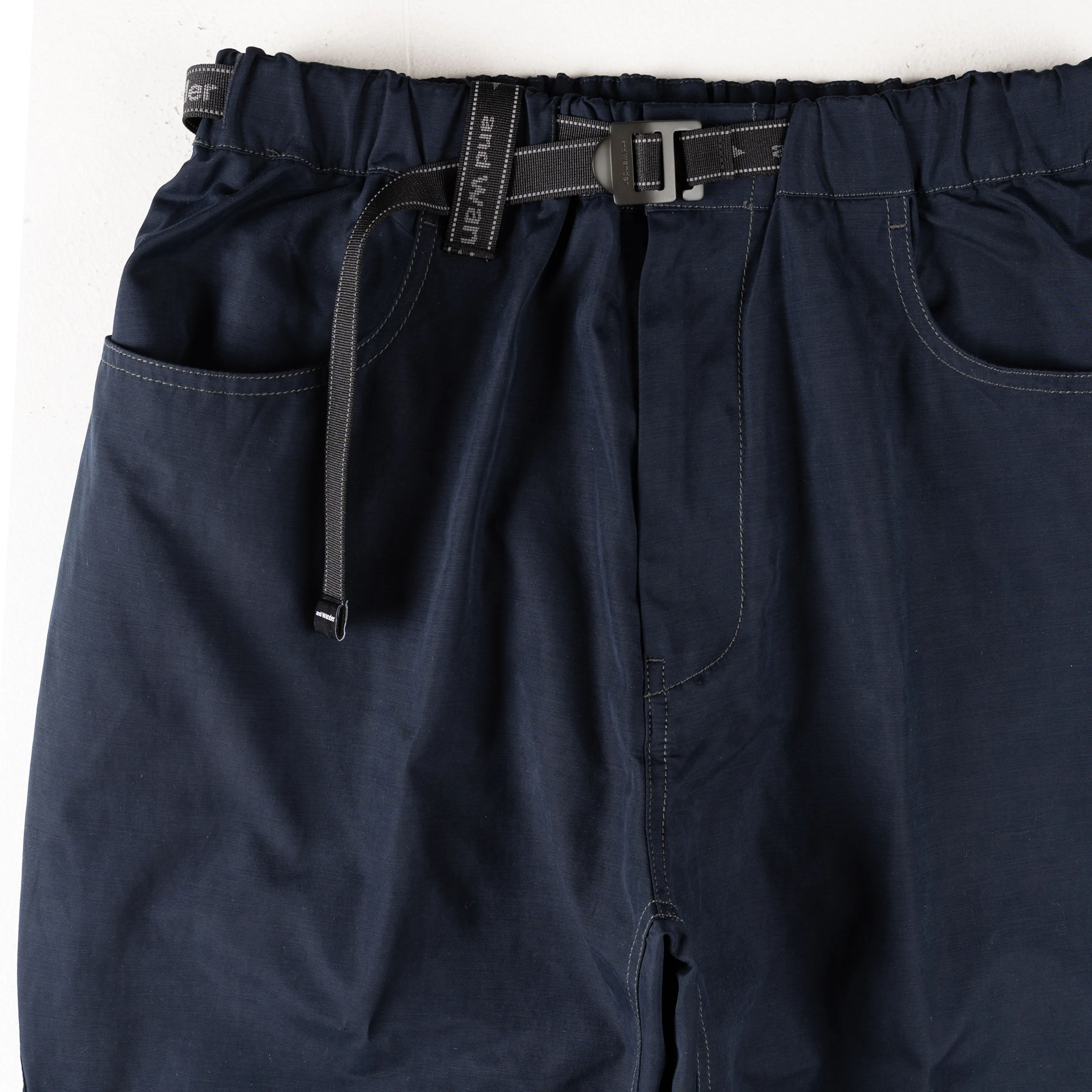 And Wander High Count Cloth Wide Pants Navy
