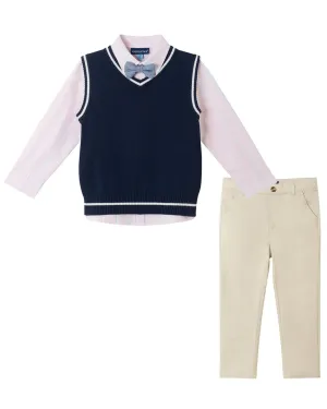 Andy & Evan Sweater Vest Oxford Button-Down Shirt Set