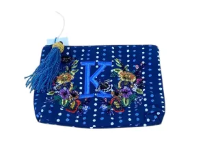 Anthropologie Blue Makeup Bag