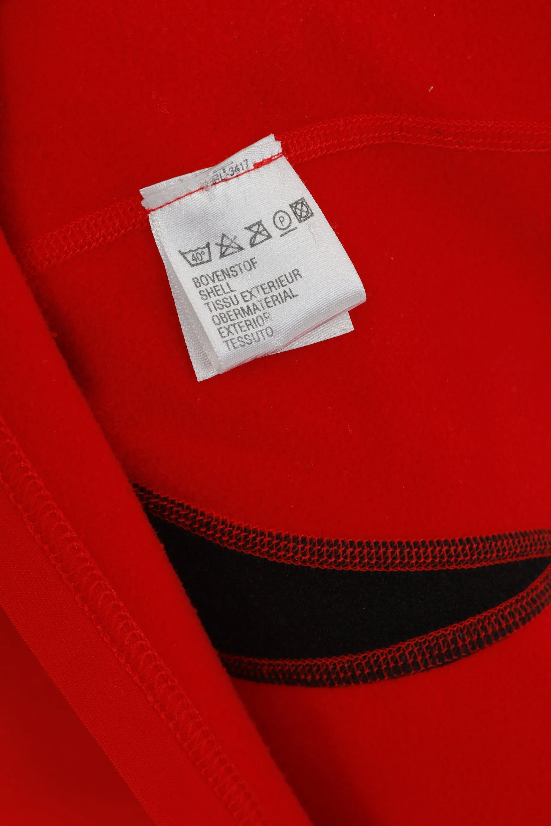Asics Men L Long Sleeved Shirt Red Activewear Run Duo Tech Zip Neck Nylon Top