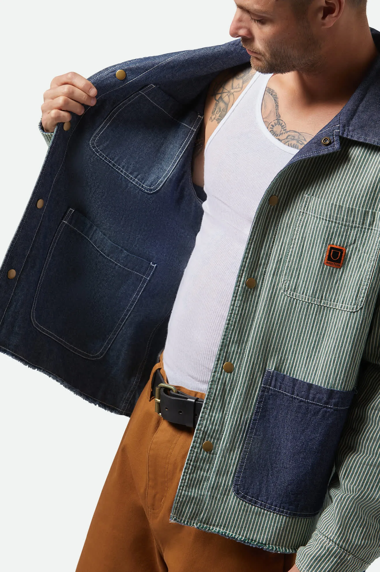 Assembly Reversible Chore Jacket - Indigo/Pine Needle/Whitecap Brixton