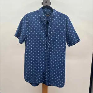 Astronomy Men's Size L Blue Cotton Hashtag Short Sleeve Shirt