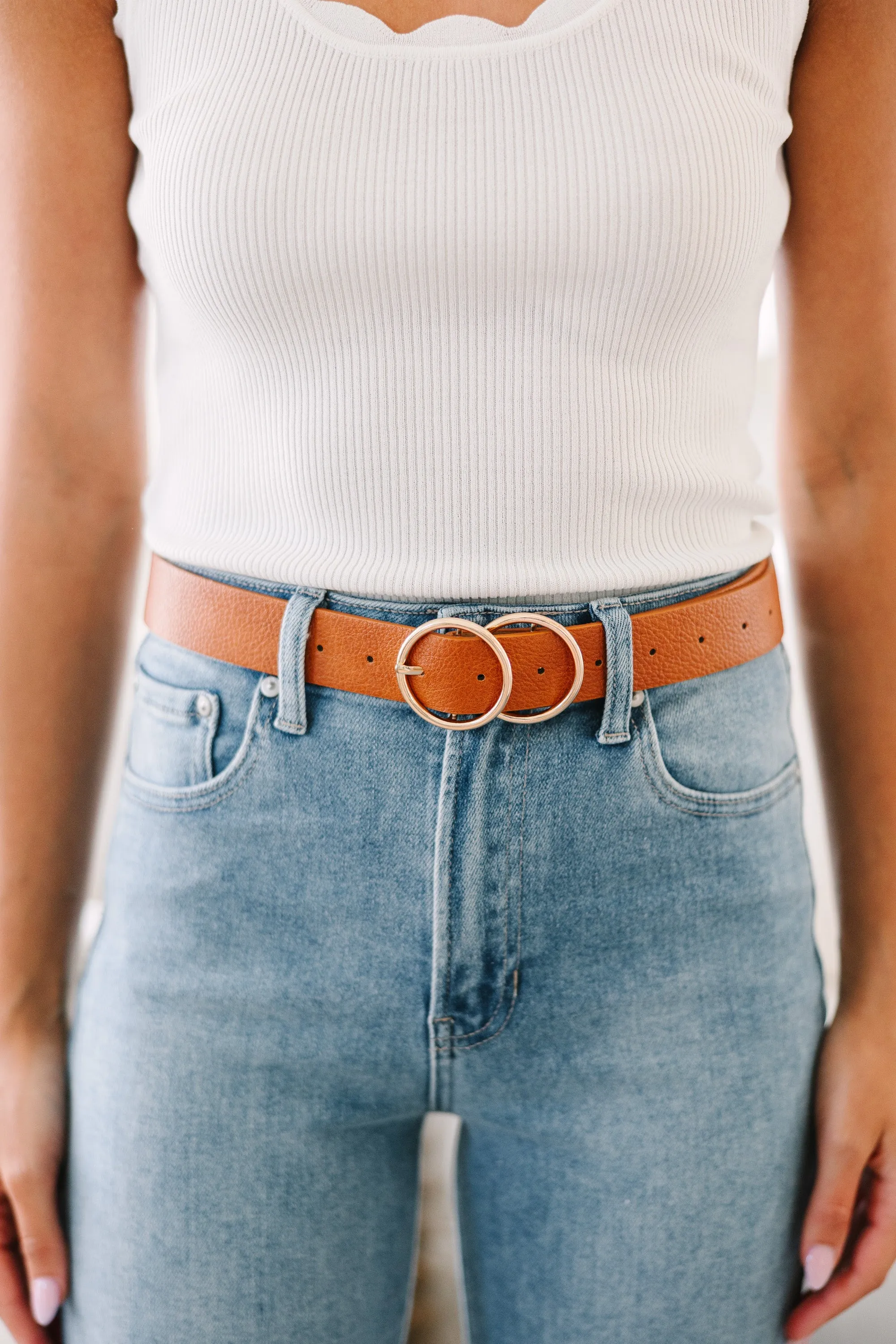At Your Service Cognac Brown Belt