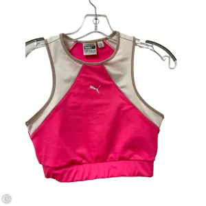 Athletic Bra By Puma In Pink & White, Size: S