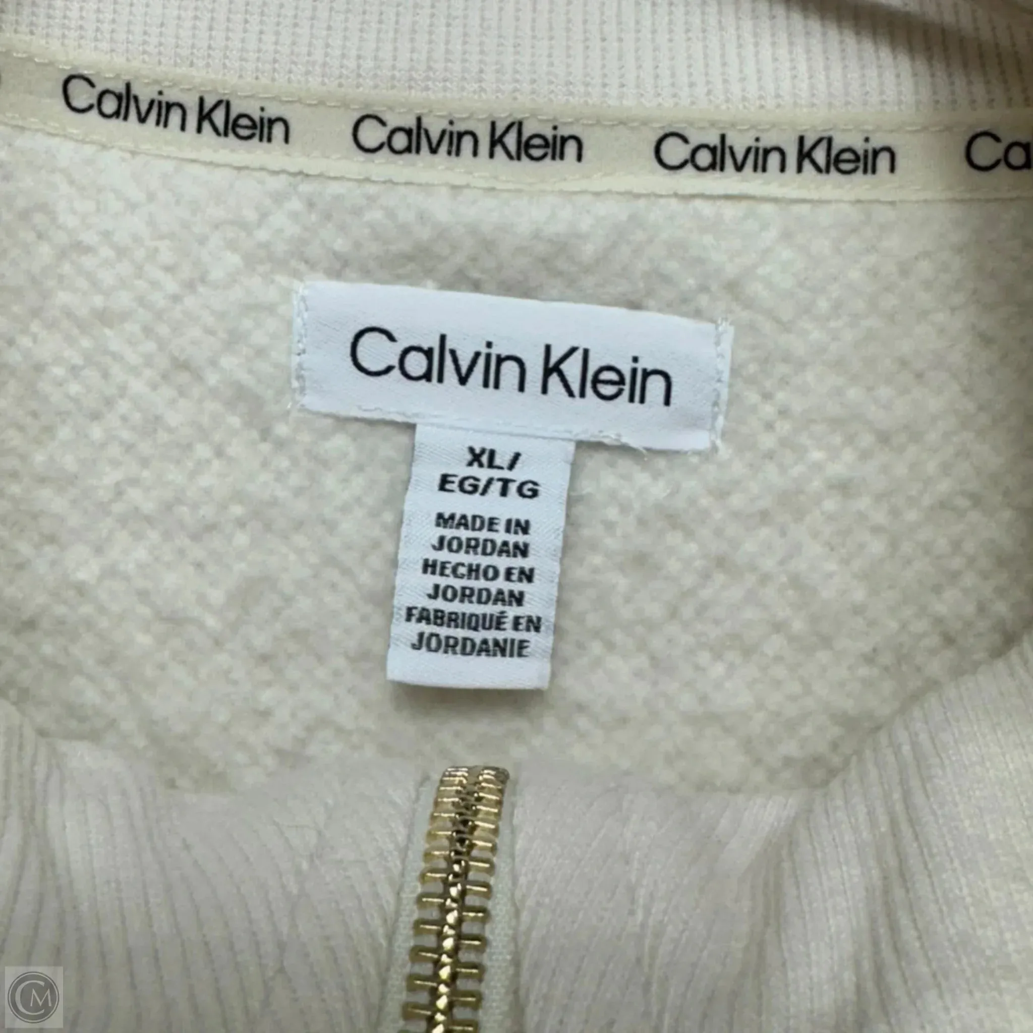 Athletic Fleece By Calvin Klein In Cream, Size: Xl