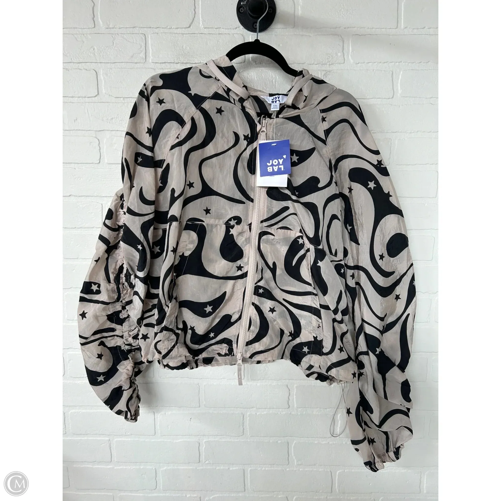 Athletic Jacket By Joy Lab In Black & Tan, Size: Xxl