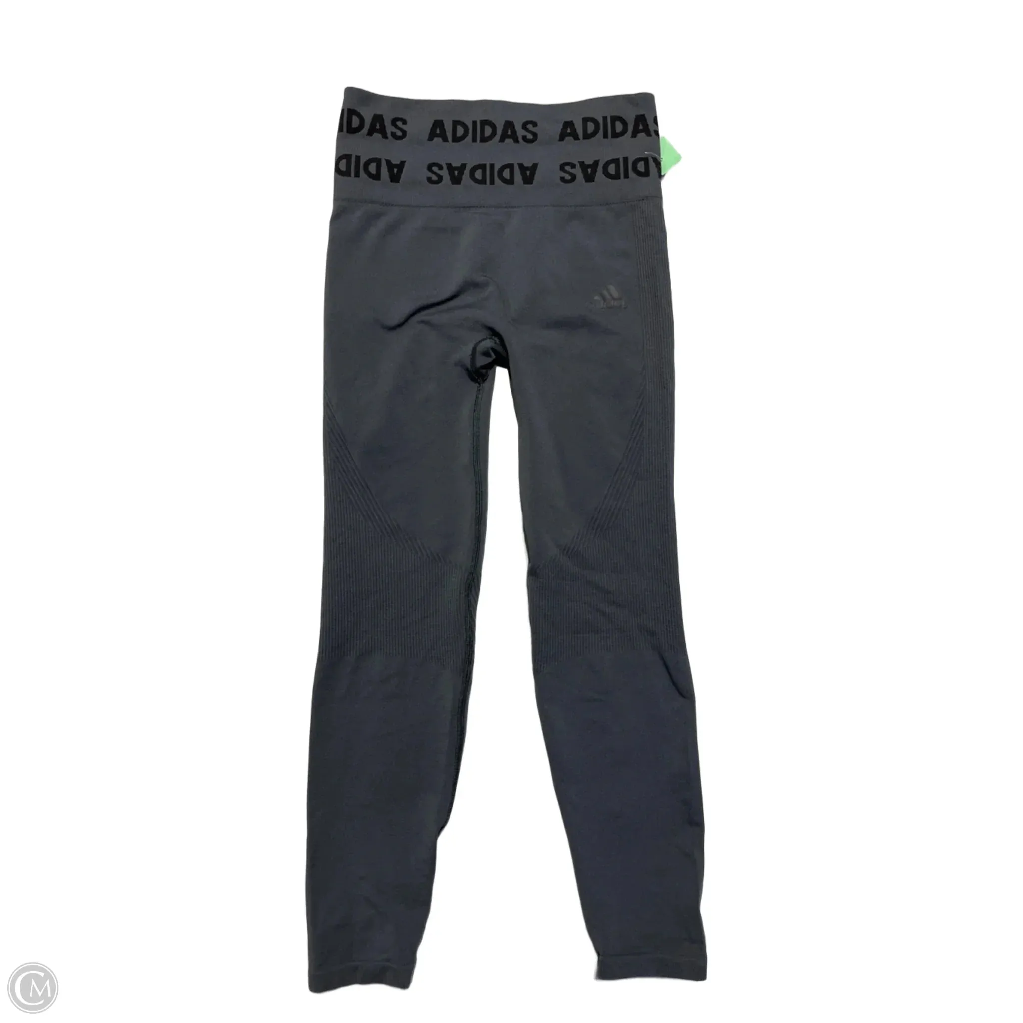 Athletic Leggings By Adidas In Grey, Size: S