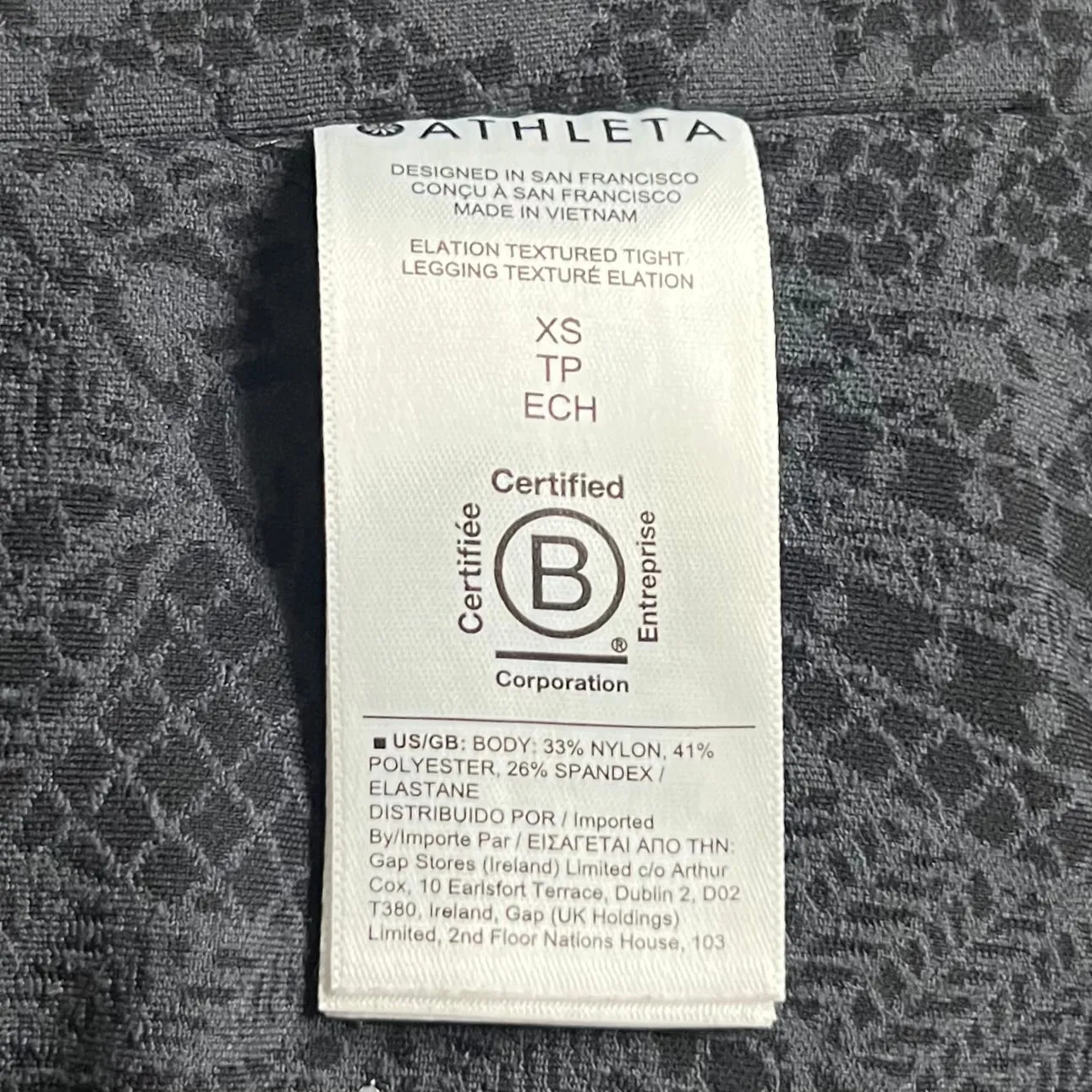 Athletic Leggings By Athleta In Black & Grey, Size: Xs