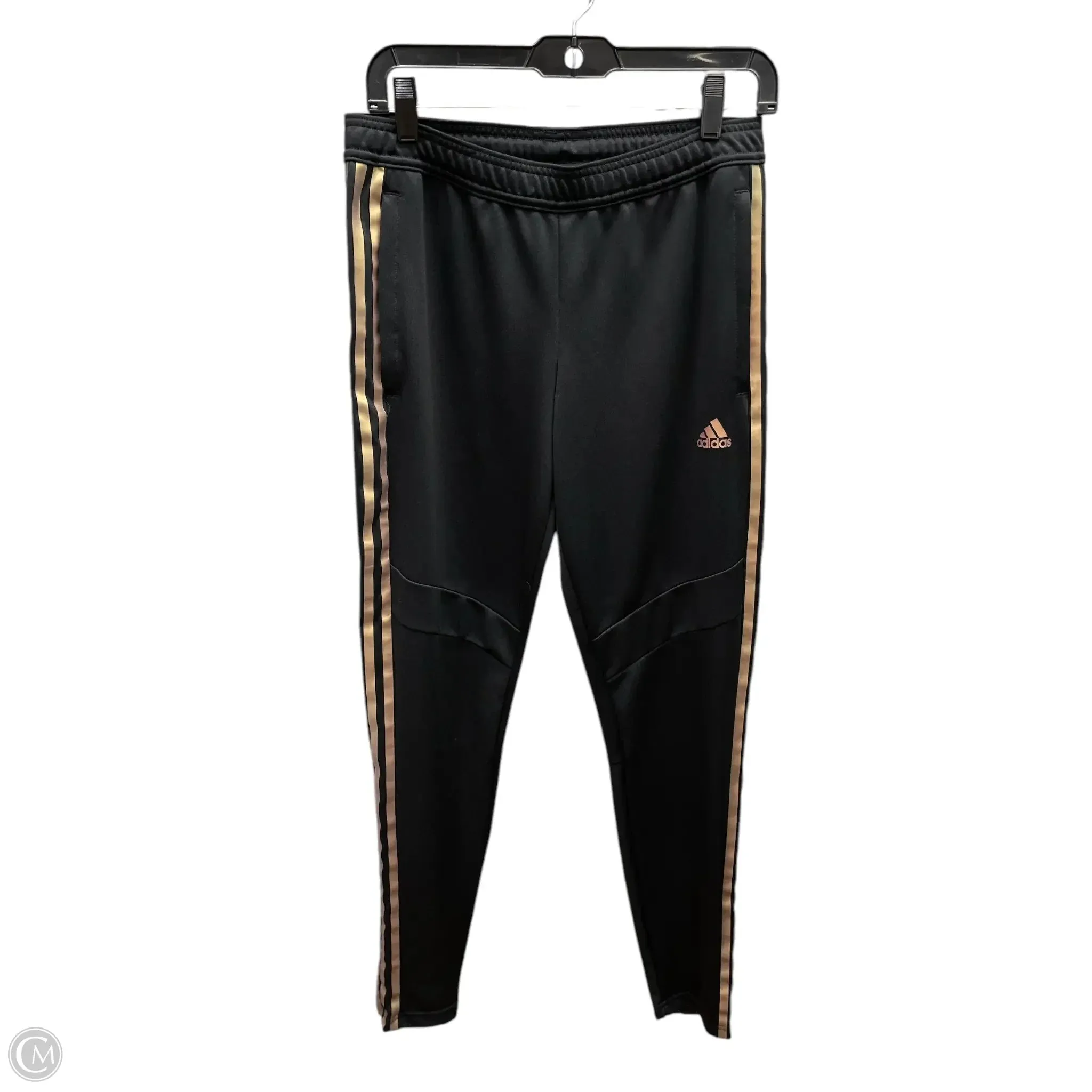 Athletic Pants By Adidas In Black & Gold, Size: S