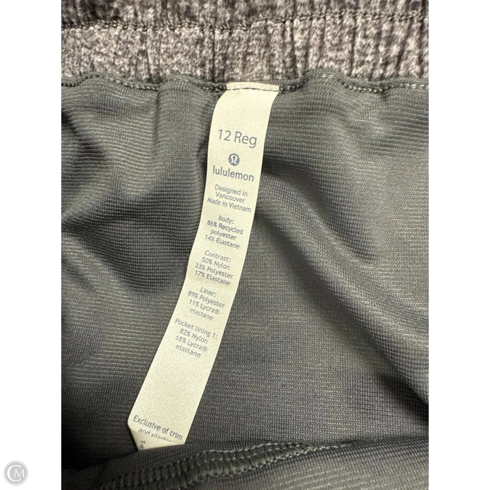 Athletic Shorts By Lululemon In Grey, Size: 12
