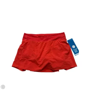 Athletic Skirt By Lululemon In Orange, Size: M