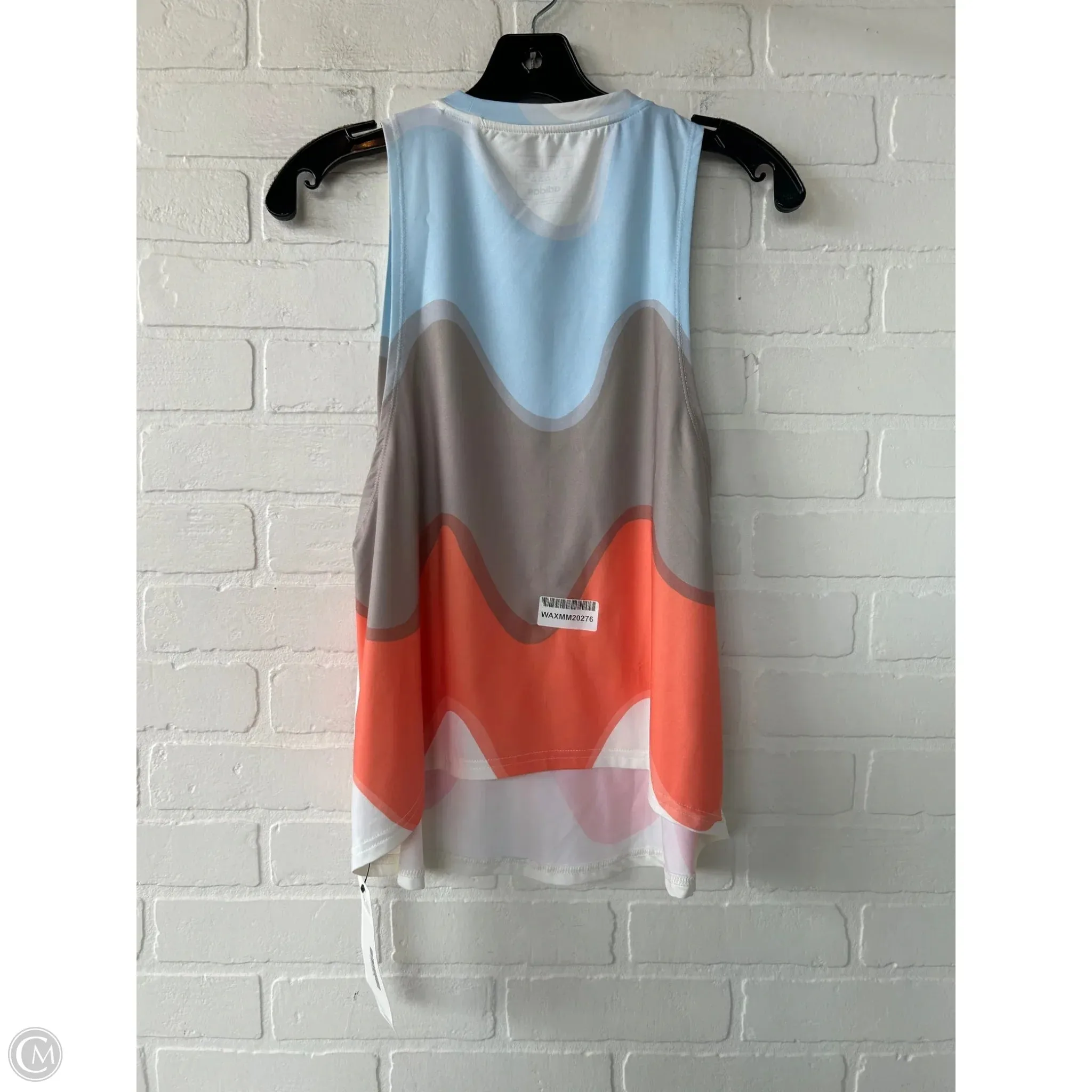 Athletic Tank Top By Adidas In Blue & Tan, Size: M