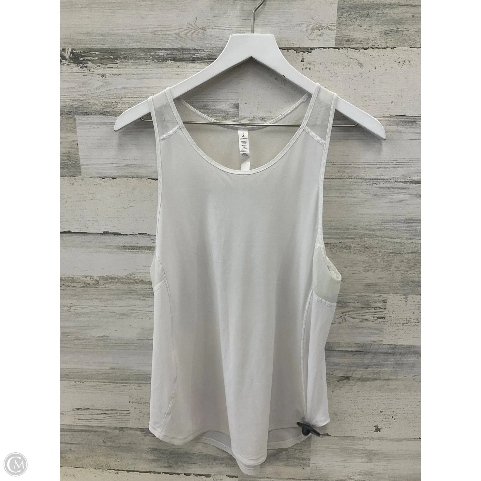 Athletic Tank Top By Lululemon In White, Size: 8
