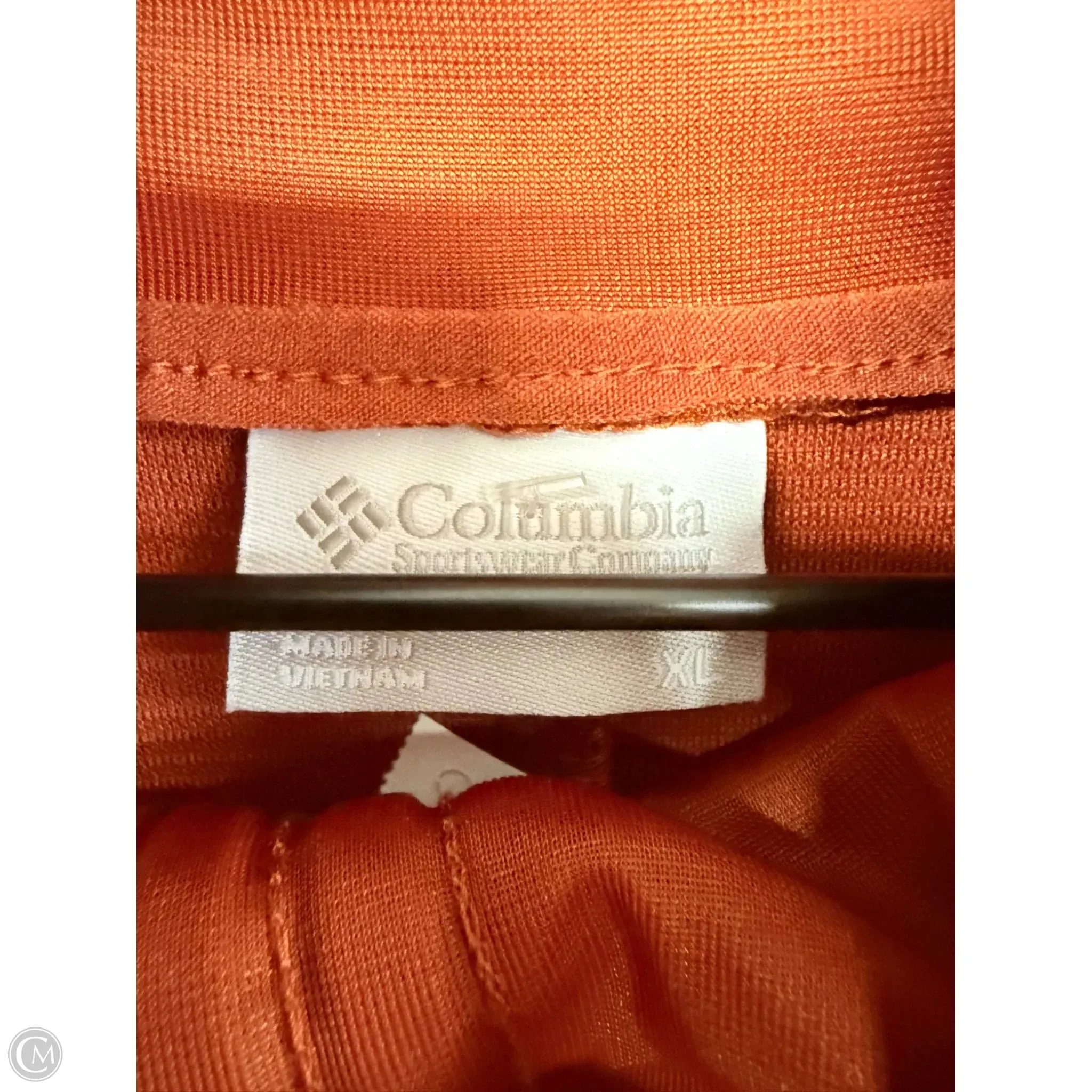 Athletic Top Long Sleeve Collar By Columbia In Orange, Size: Xl