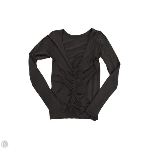 Athletic Top Long Sleeve Collar By Lululemon In Black, Size: L