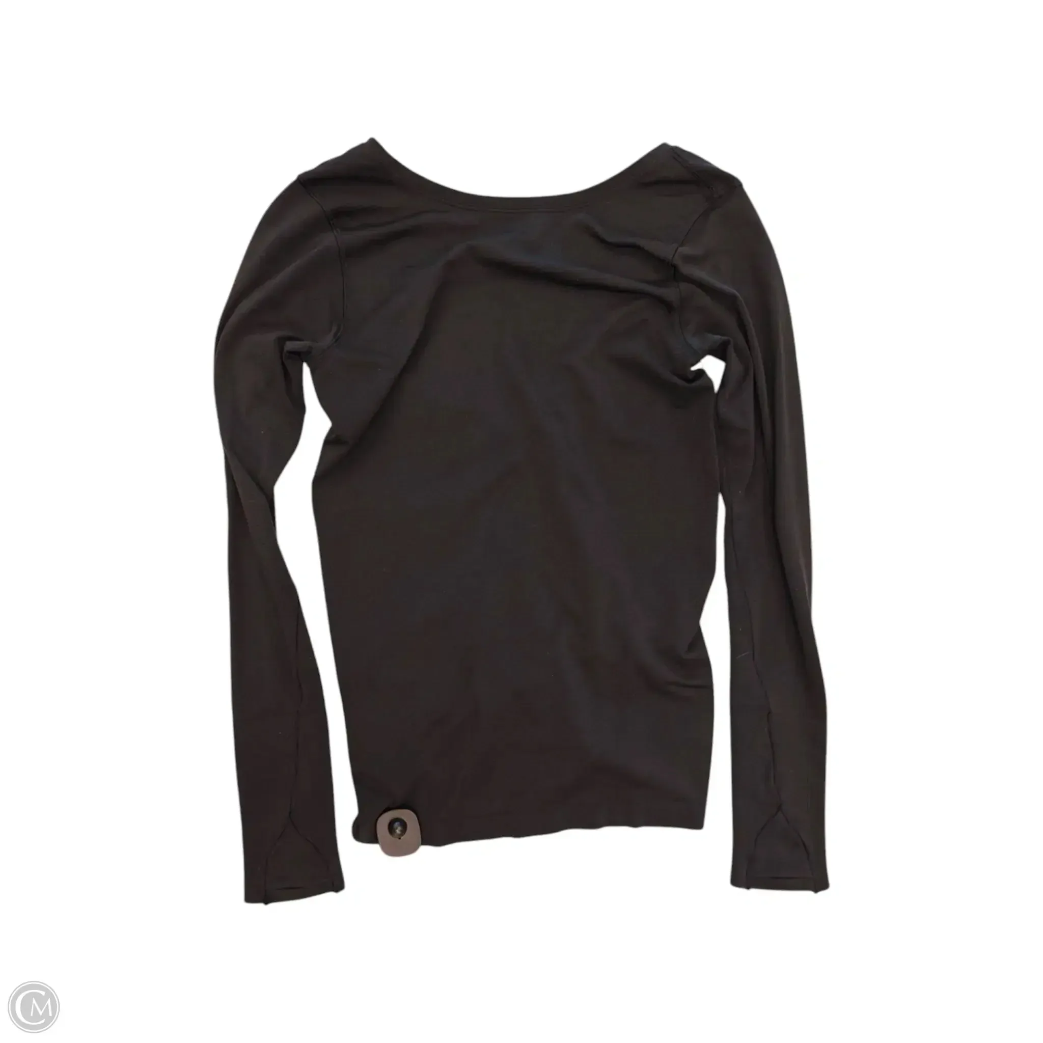 Athletic Top Long Sleeve Collar By Lululemon In Black, Size: L