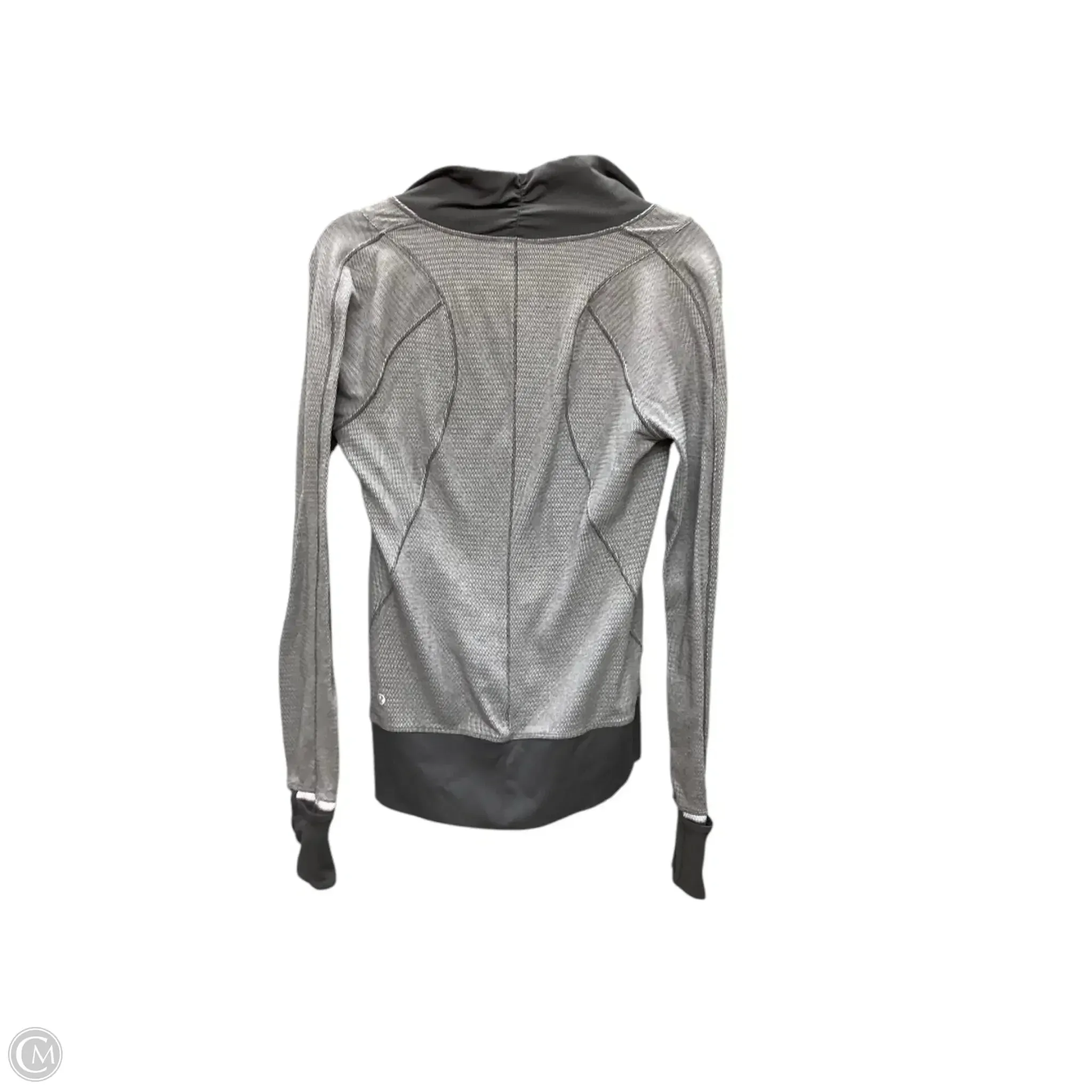 Athletic Top Long Sleeve Collar By Lululemon In Grey, Size: 10