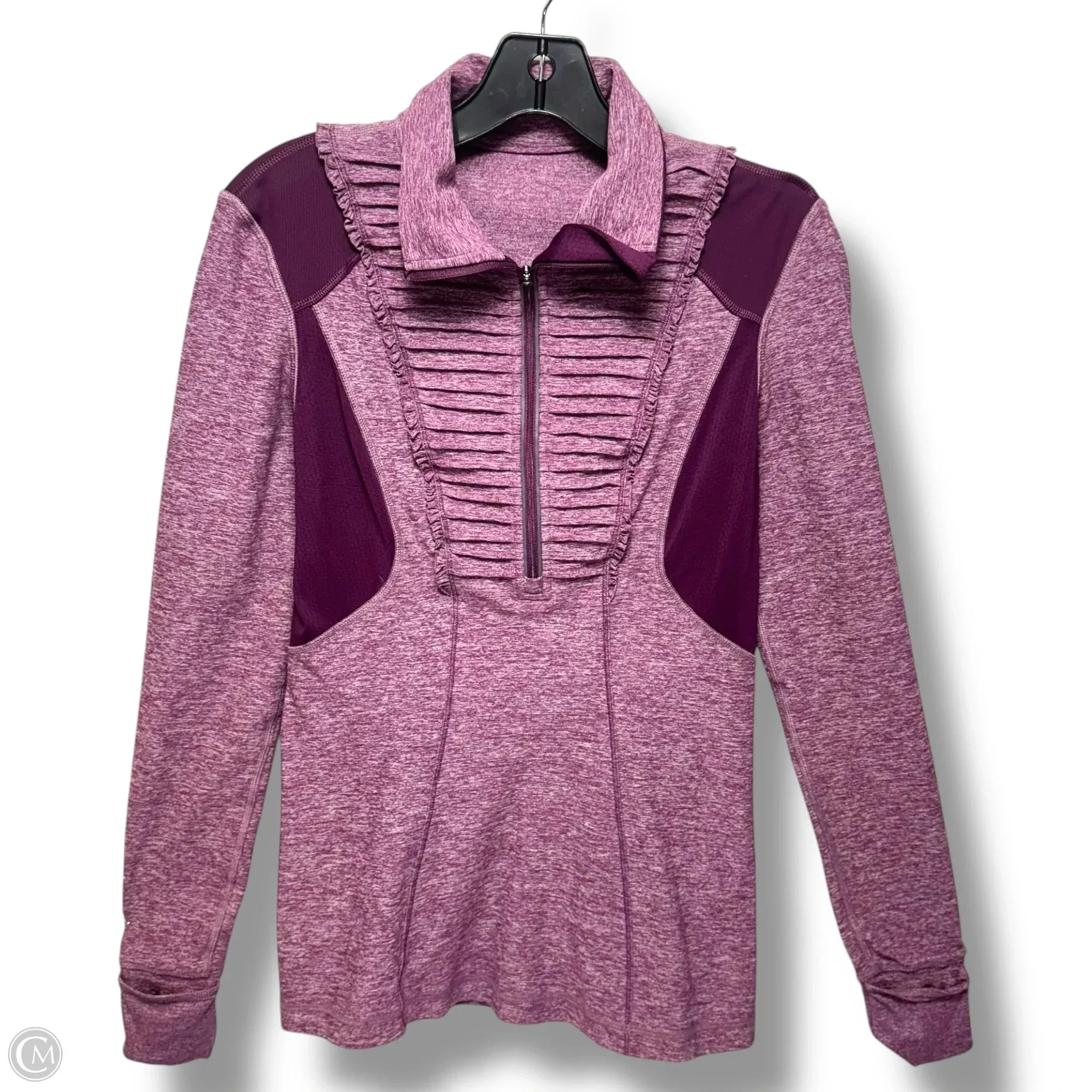 Athletic Top Long Sleeve Collar By Lululemon In Purple, Size: 6