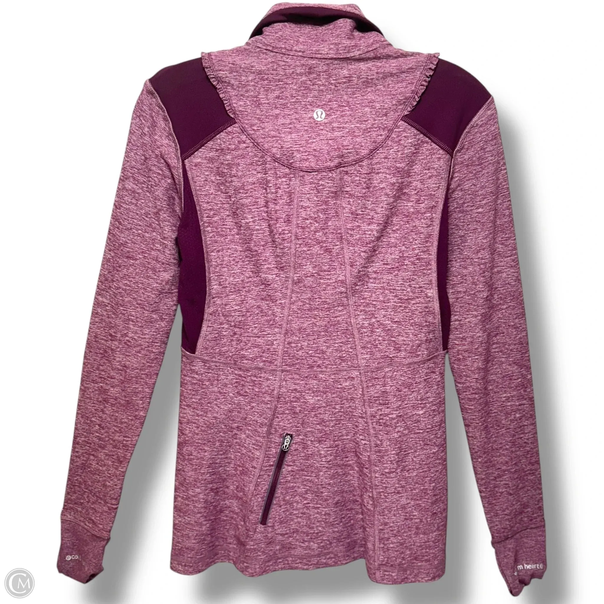 Athletic Top Long Sleeve Collar By Lululemon In Purple, Size: 6