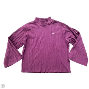 Athletic Top Long Sleeve Collar By Nike In Purple, Size: Xl