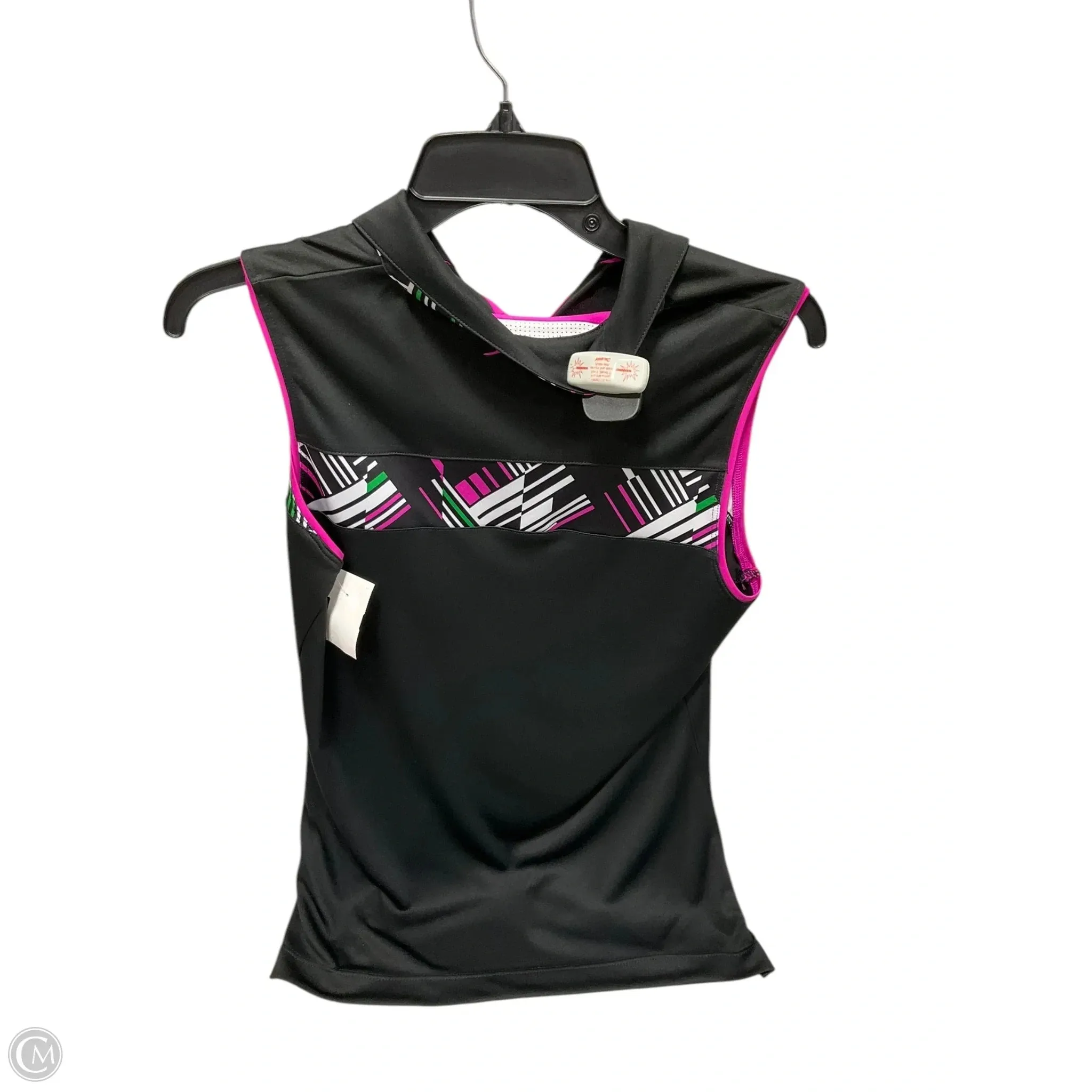 Athletic Top Long Sleeve Collar By Slazenger In Black, Size: M