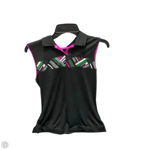 Athletic Top Long Sleeve Collar By Slazenger In Black, Size: M