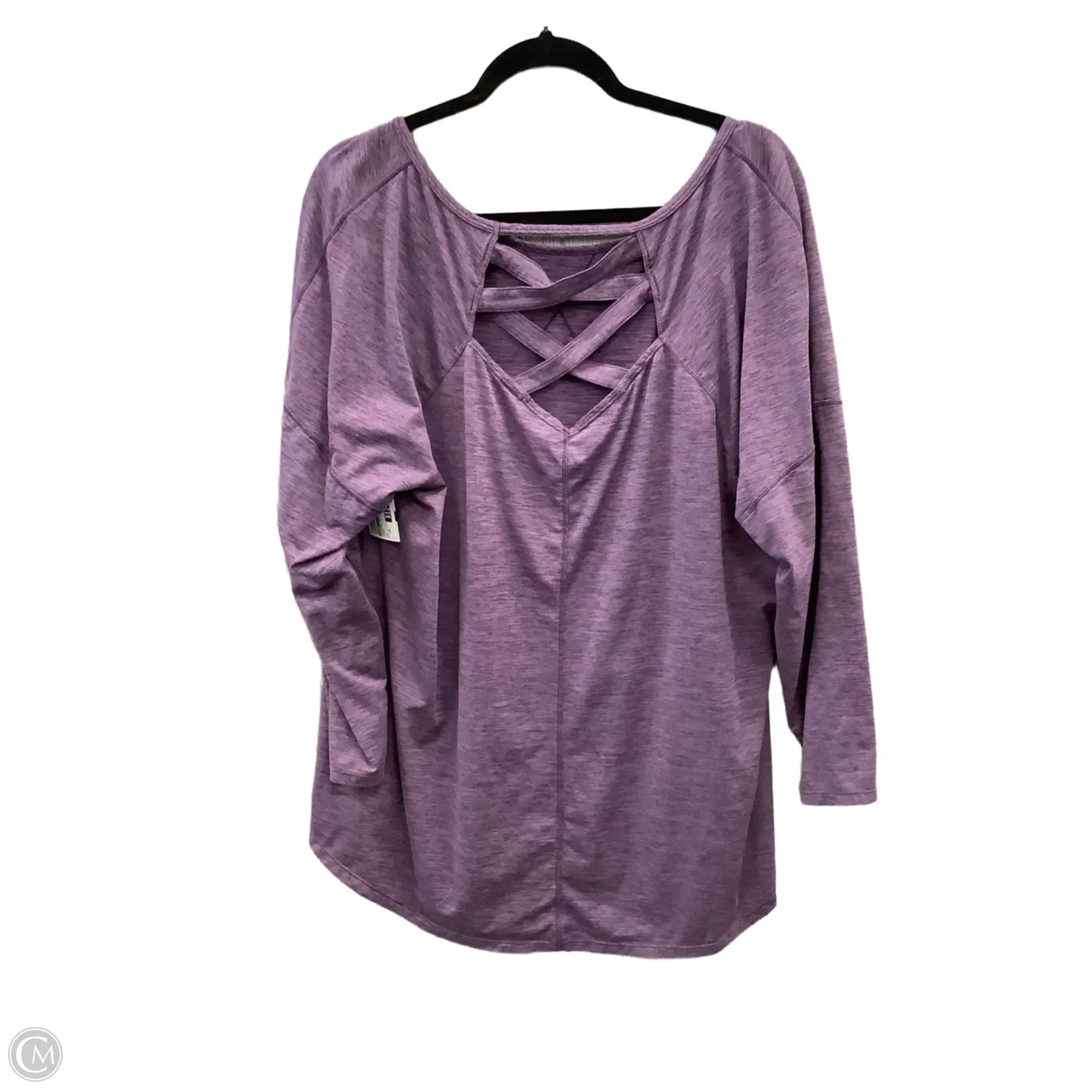 Athletic Top Long Sleeve Crewneck By Apana In Purple, Size: 2x