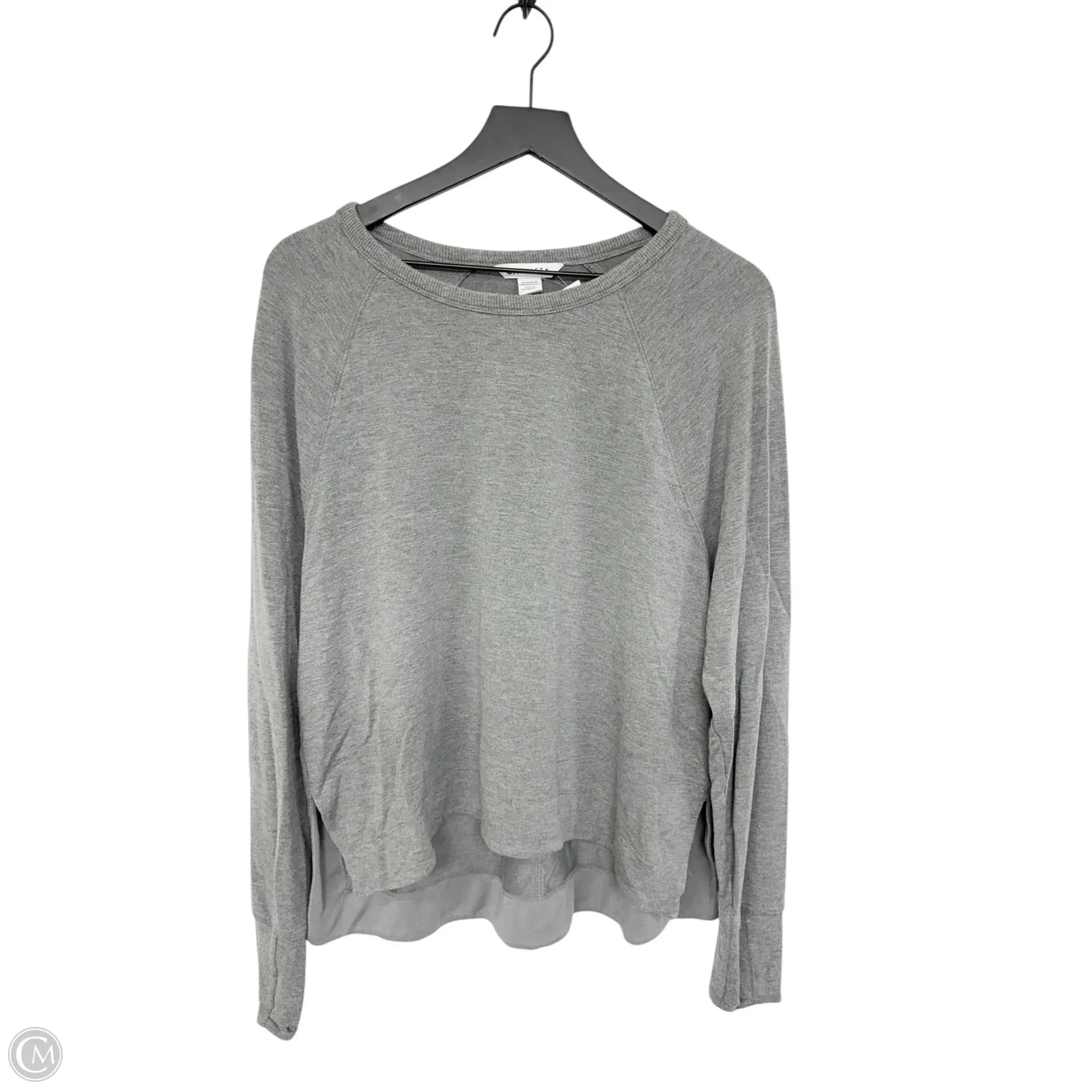 Athletic Top Long Sleeve Crewneck By Athleta In Grey, Size: M