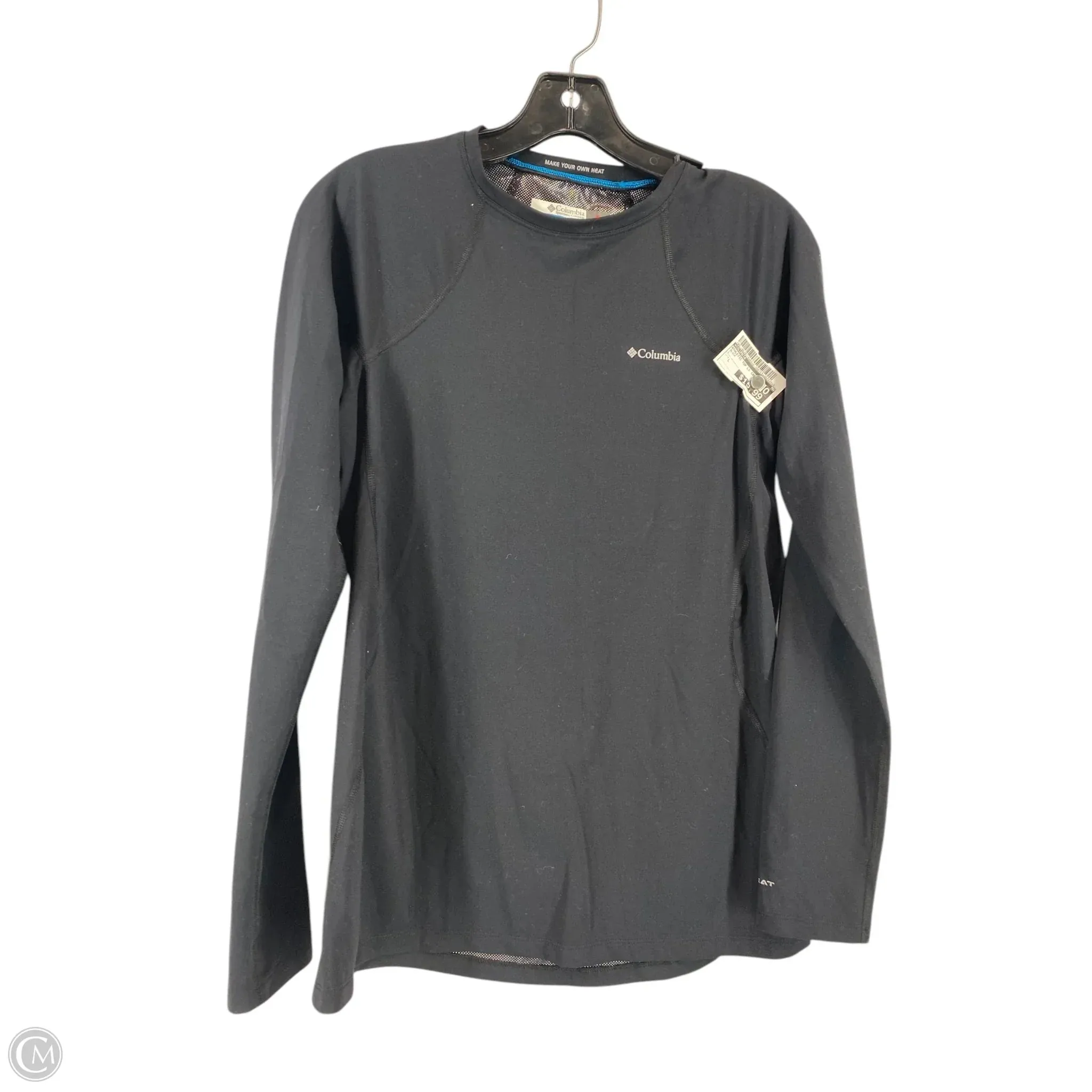 Athletic Top Long Sleeve Crewneck By Columbia In Black, Size: L