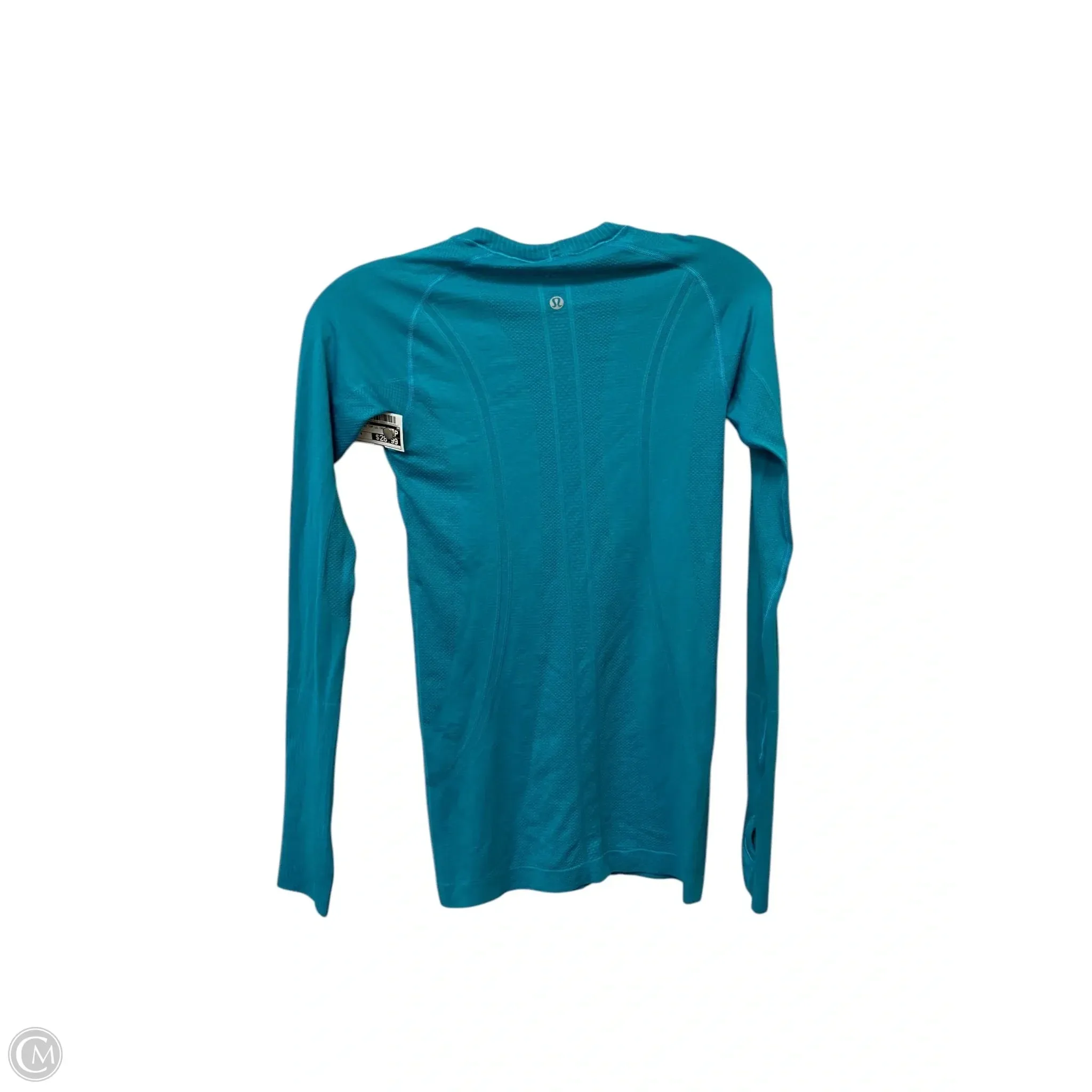 Athletic Top Long Sleeve Crewneck By Lululemon In Teal, Size: 4