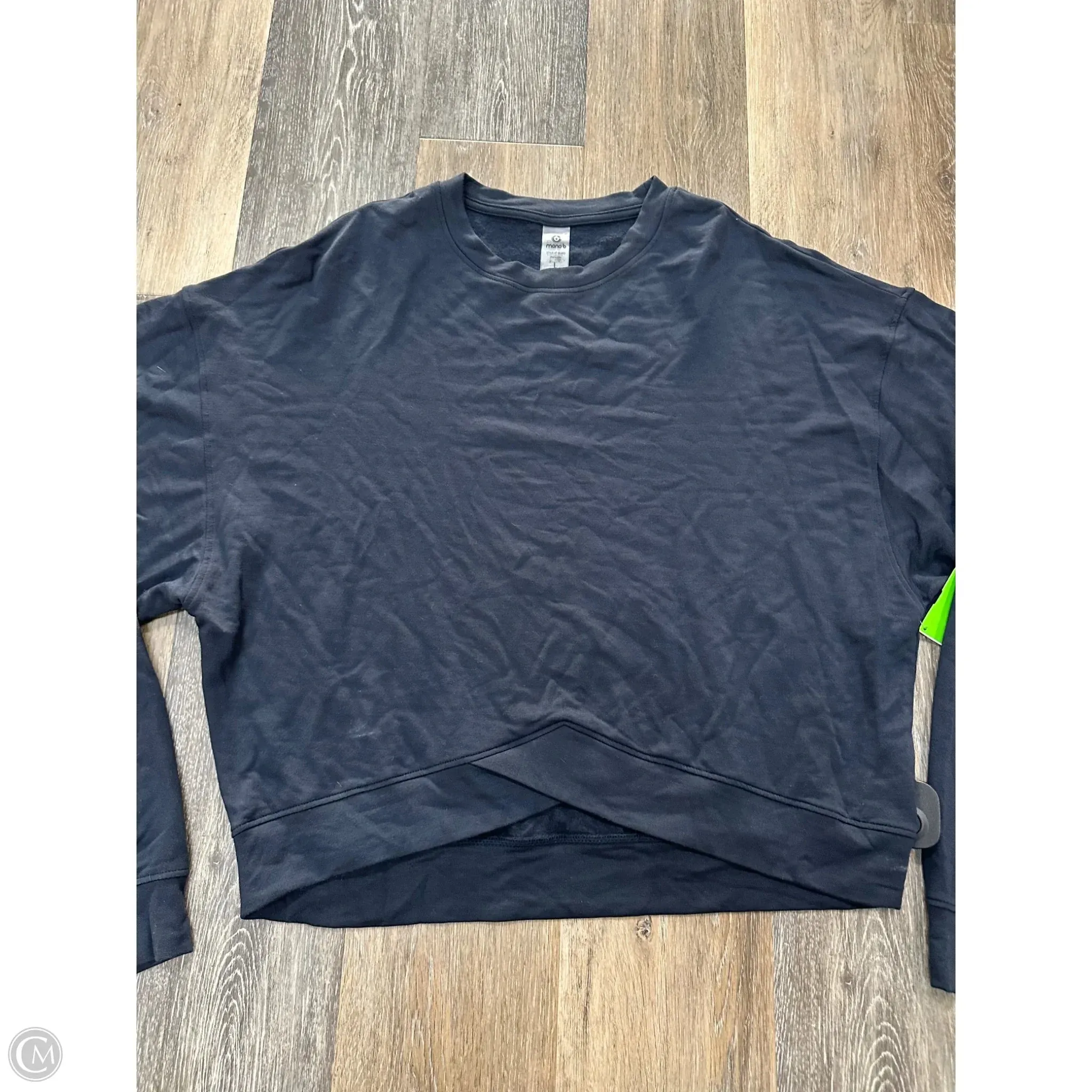 Athletic Top Long Sleeve Crewneck By Mono B In Navy, Size: L