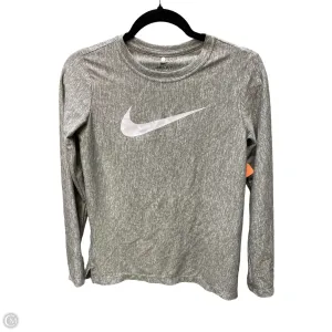 Athletic Top Long Sleeve Crewneck By Nike In Black & Grey, Size: L