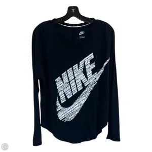 Athletic Top Long Sleeve Crewneck By Nike In Black, Size: L