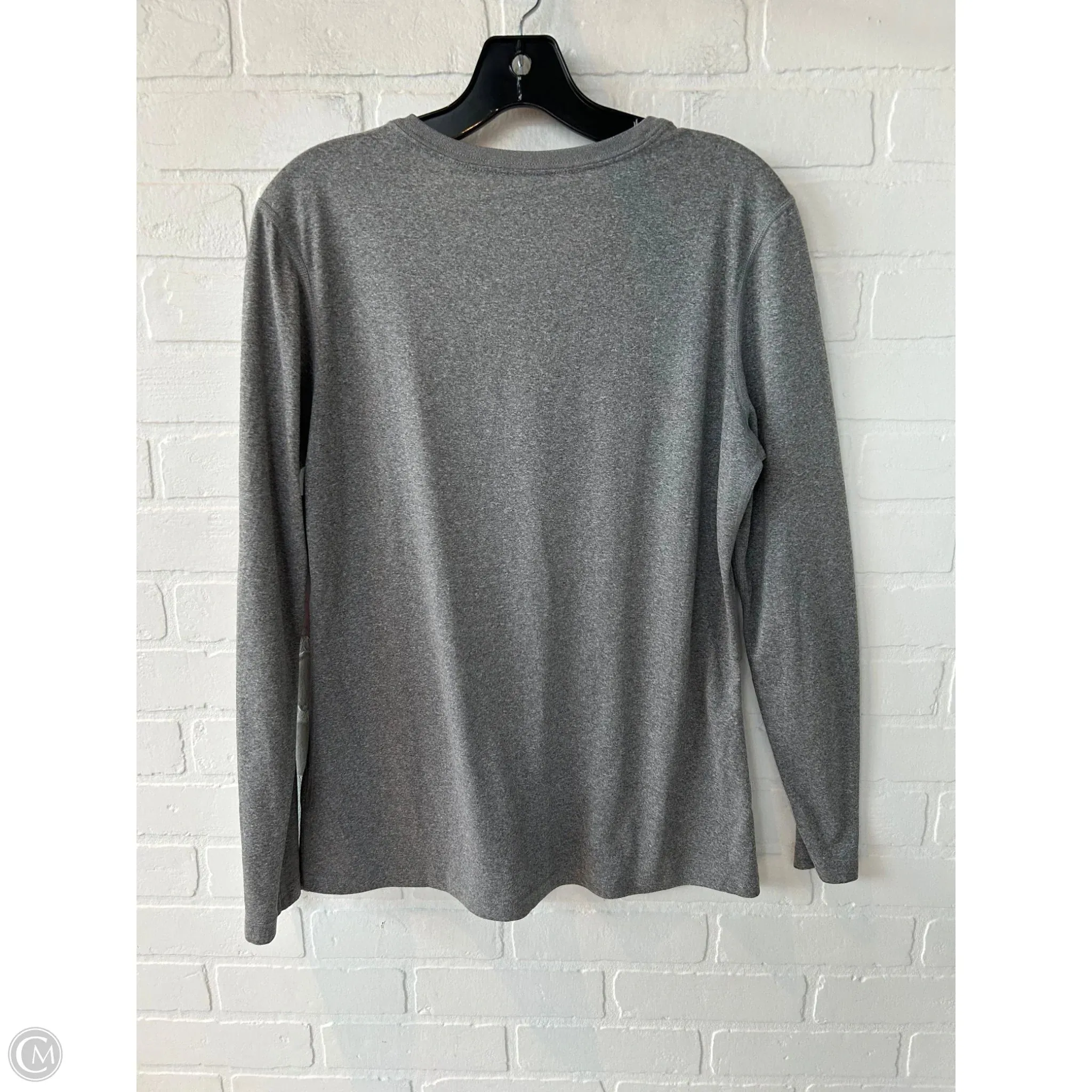 Athletic Top Long Sleeve Crewneck By Nike In Grey, Size: L