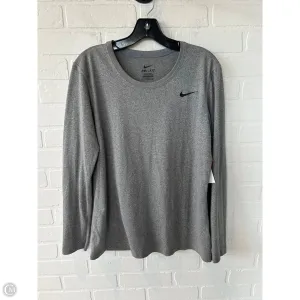 Athletic Top Long Sleeve Crewneck By Nike In Grey, Size: L