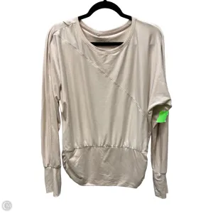 Athletic Top Long Sleeve Crewneck By Tahari By Arthur Levine In Cream, Size: L