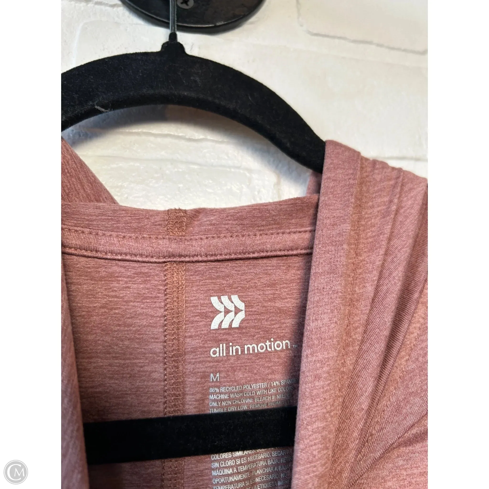 Athletic Top Long Sleeve Hoodie By All In Motion In Pink, Size: M