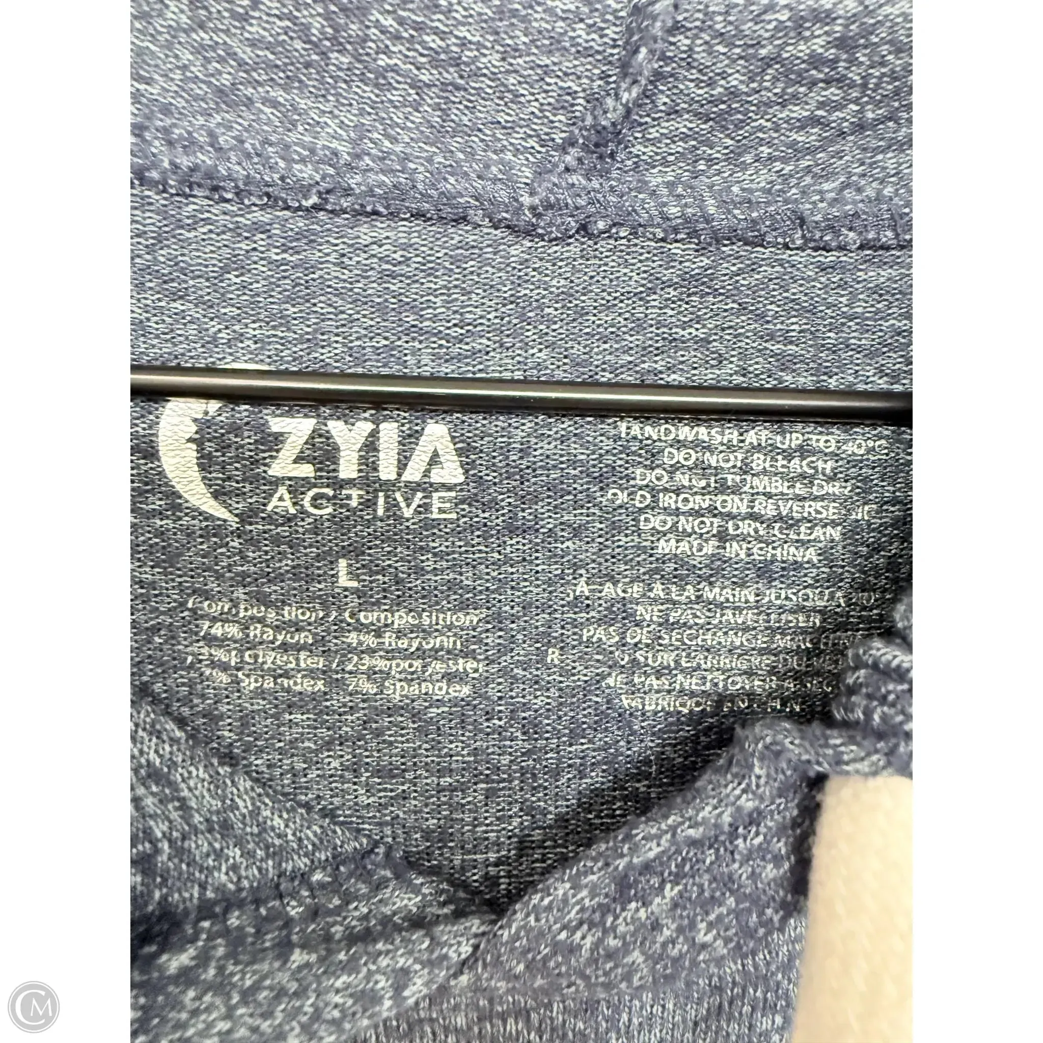 Athletic Top Long Sleeve Hoodie By Zyia In Blue, Size: L