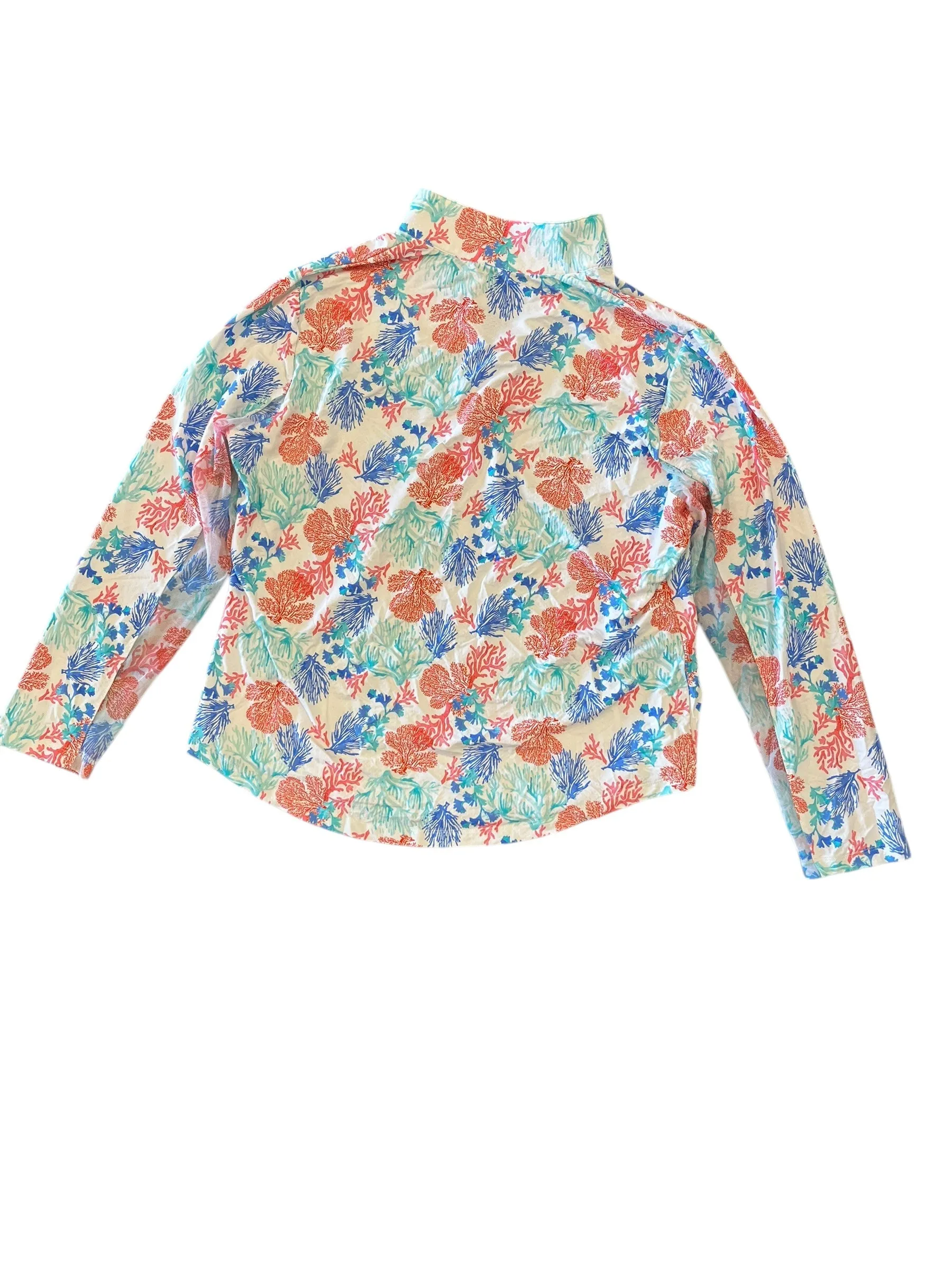 Athletic Top Ls Collar By Clothes Mentor In Tropical Print, Size:Xxl