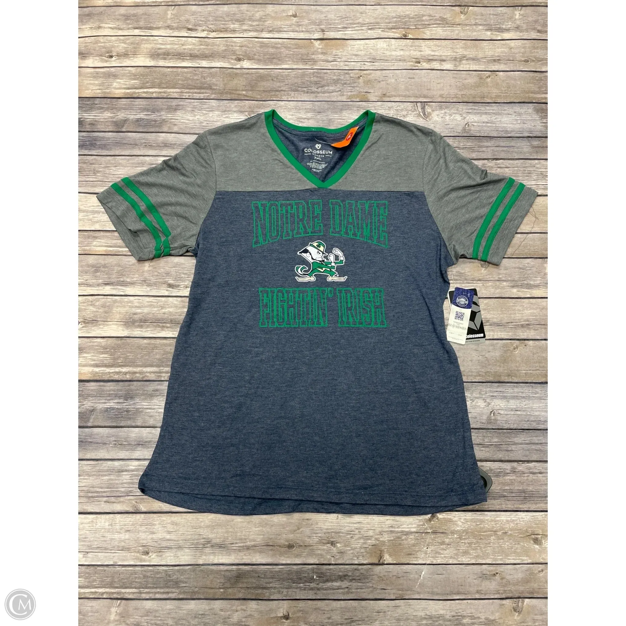 Athletic Top Short Sleeve By Colosseum In Blue & Green, Size: Xxl